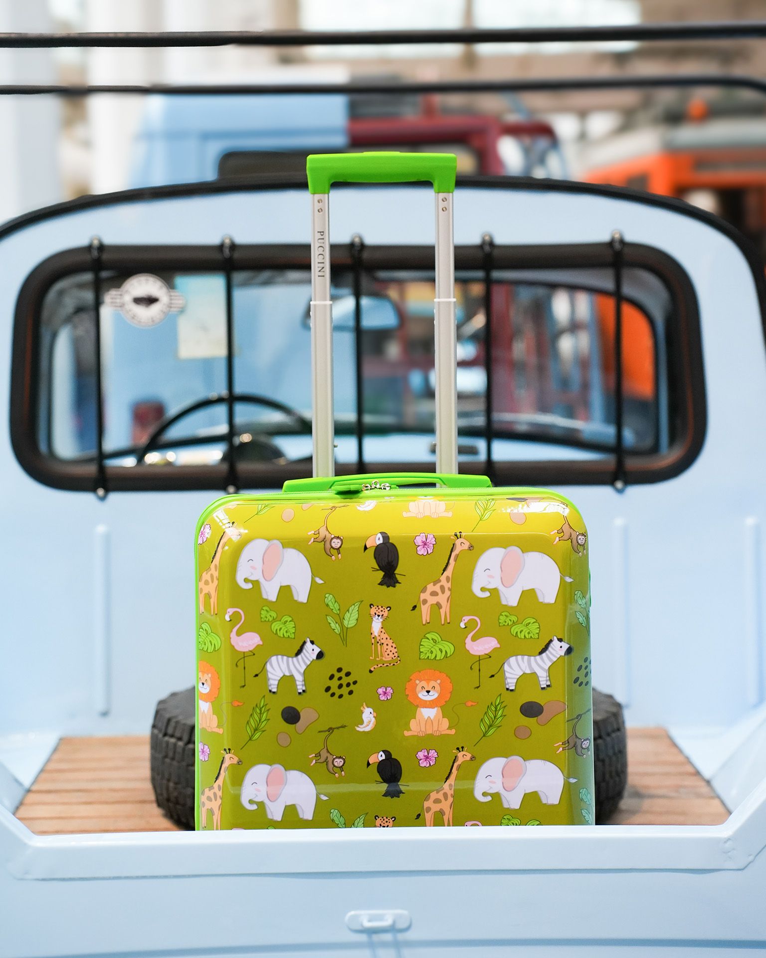 Dětský safari kufr zelený