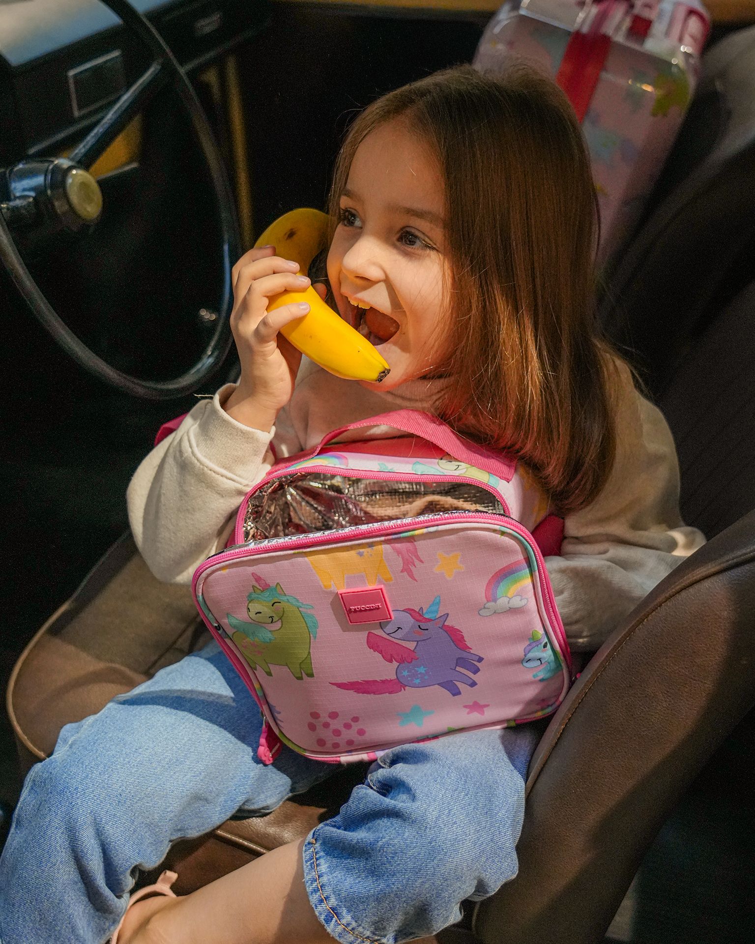 Dětská taška na oběd růžoví jednorožci