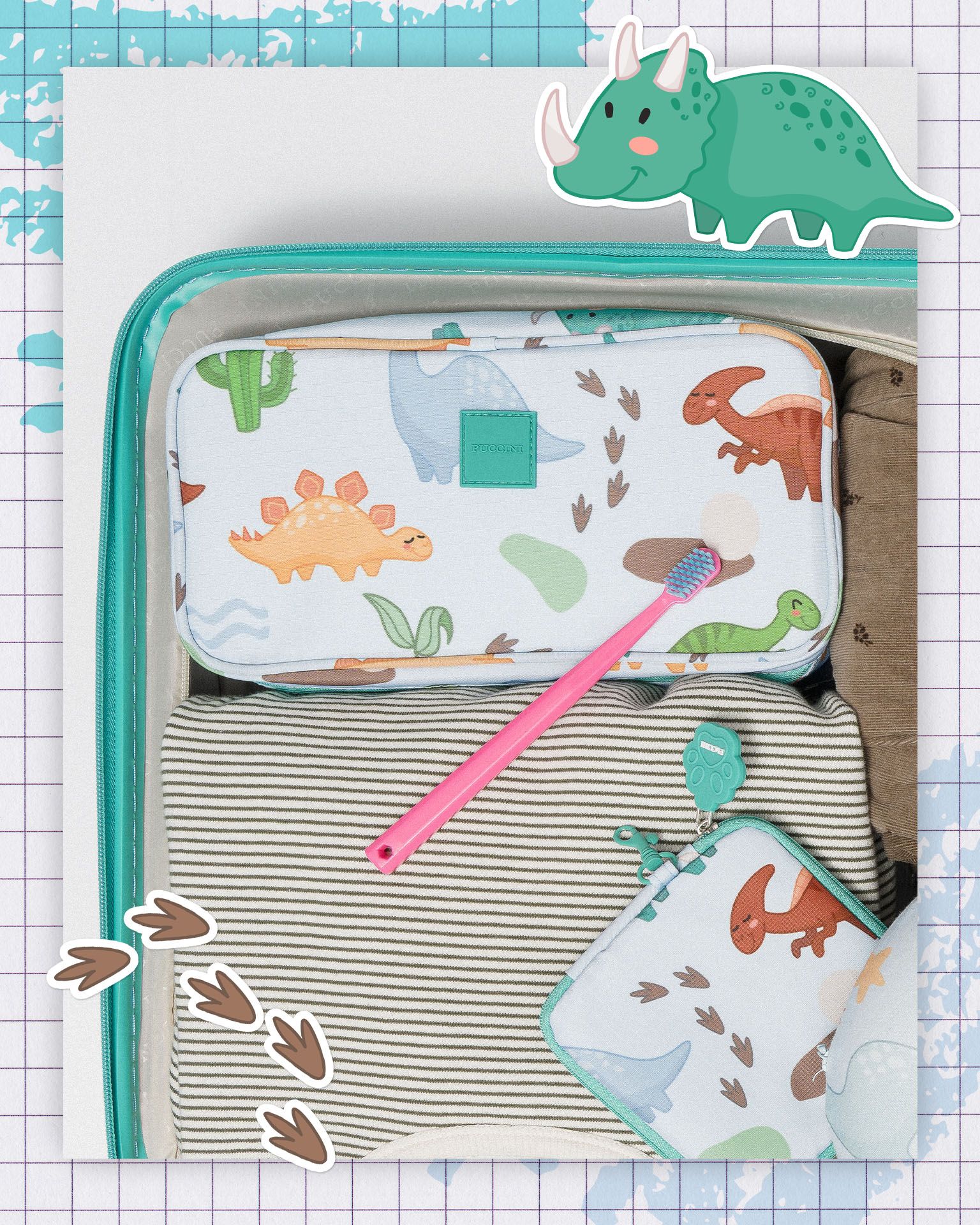 Dětský organizér modří dinosauři