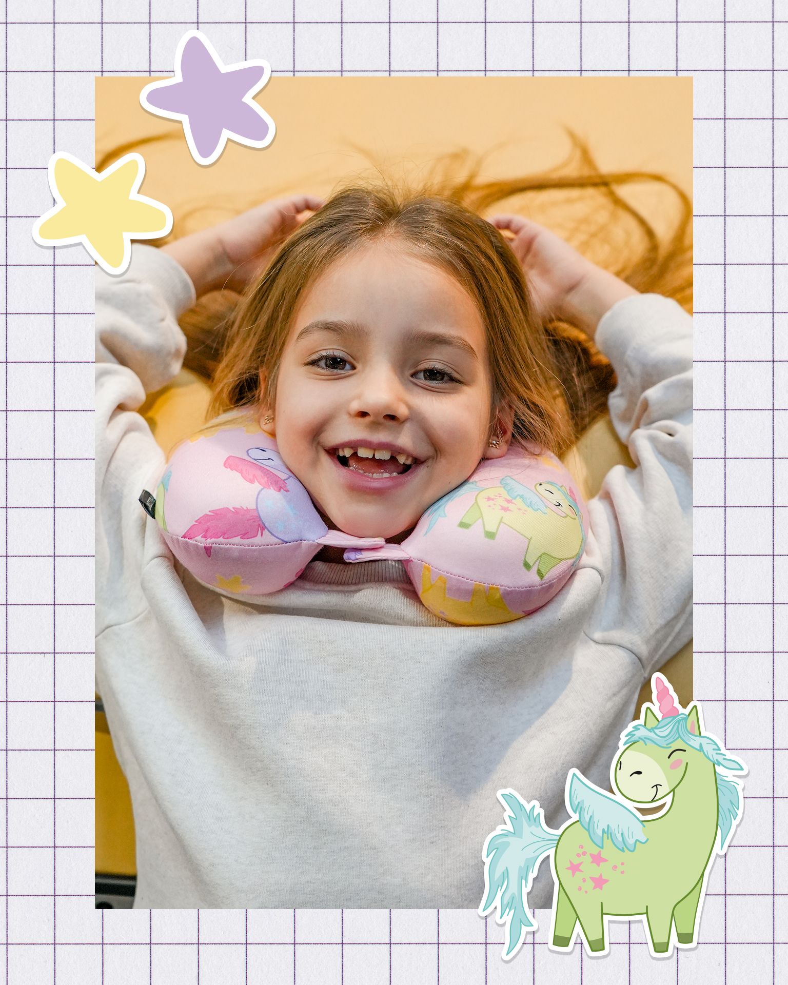 Dětský cestovní polštář růžoví jednorožci