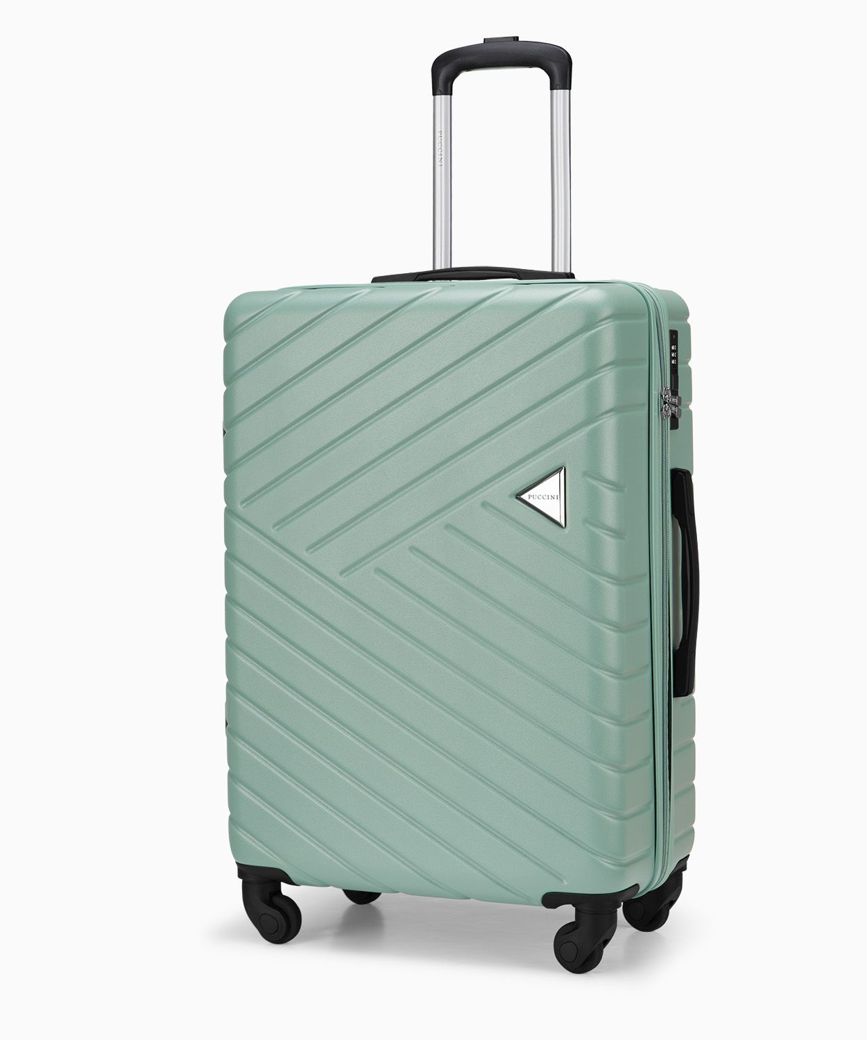 Středně velký kufr na kolečkách zelený