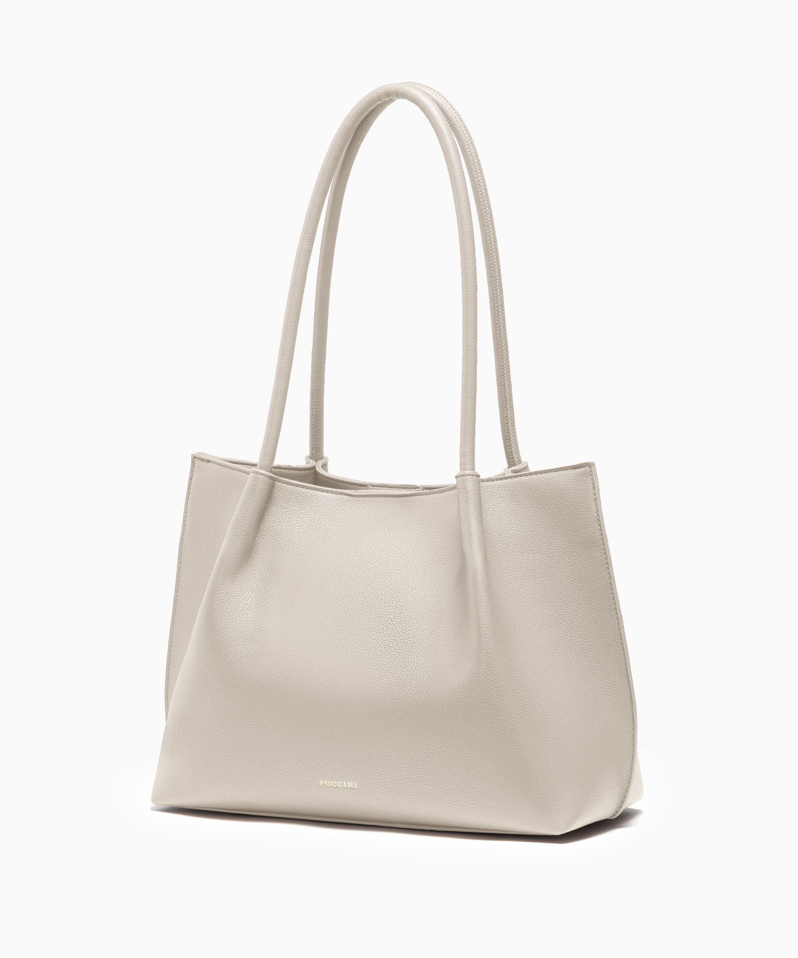 Velká nákupní taška s kosmetickou taštičkou béžová