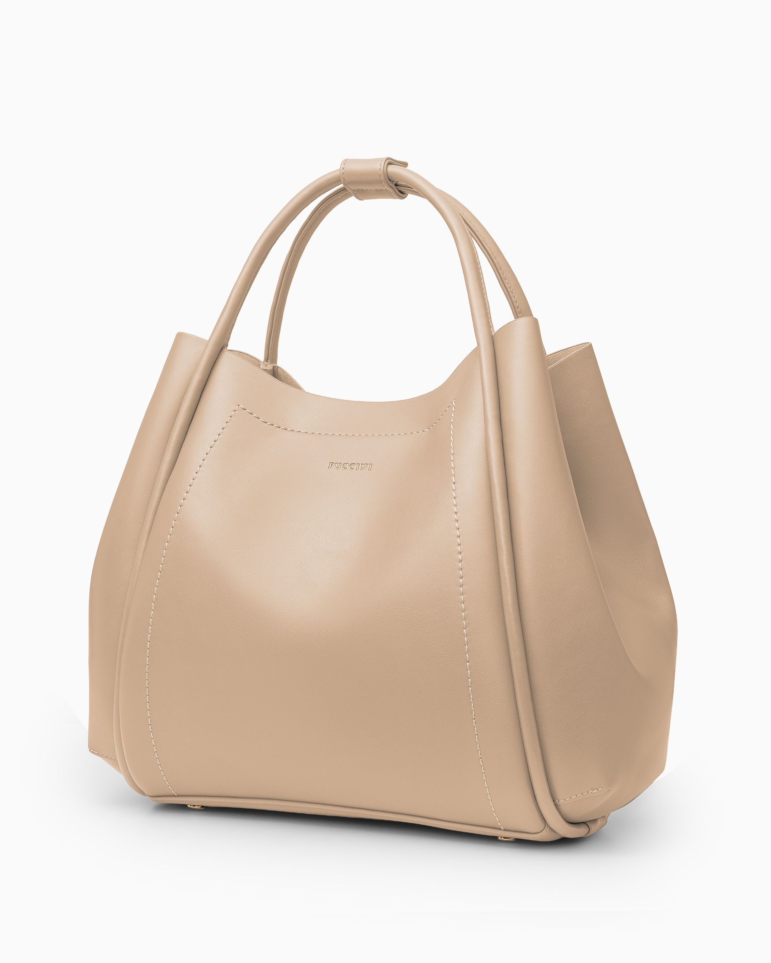 Bežová kabelka typu pytel