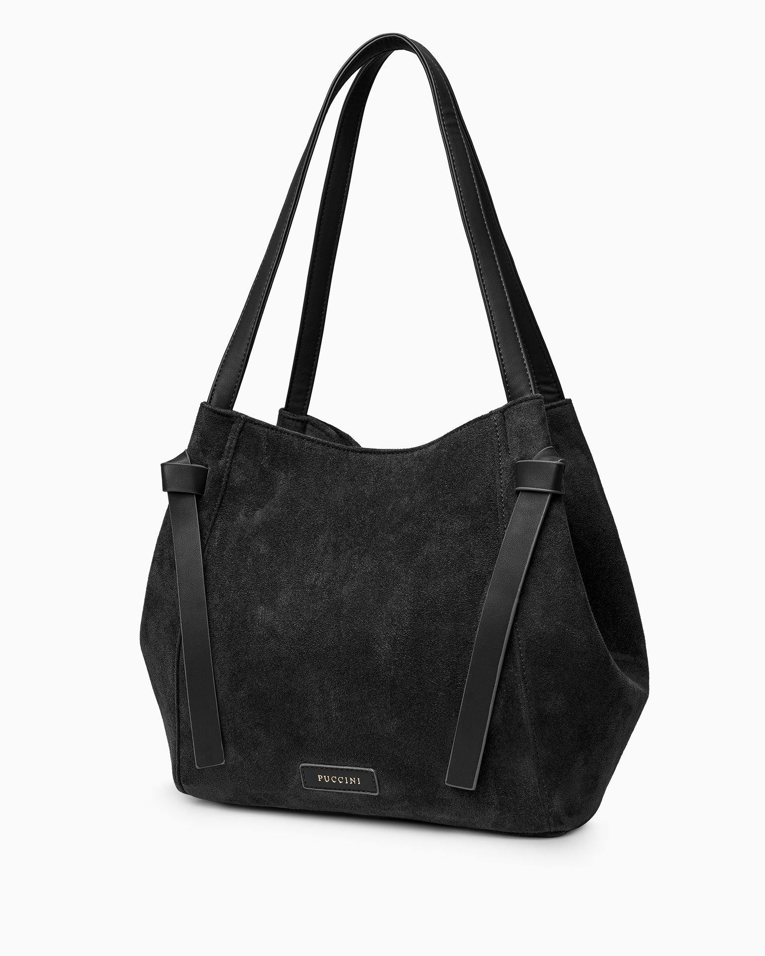 Kabelka shopper z ekologické semiše černá