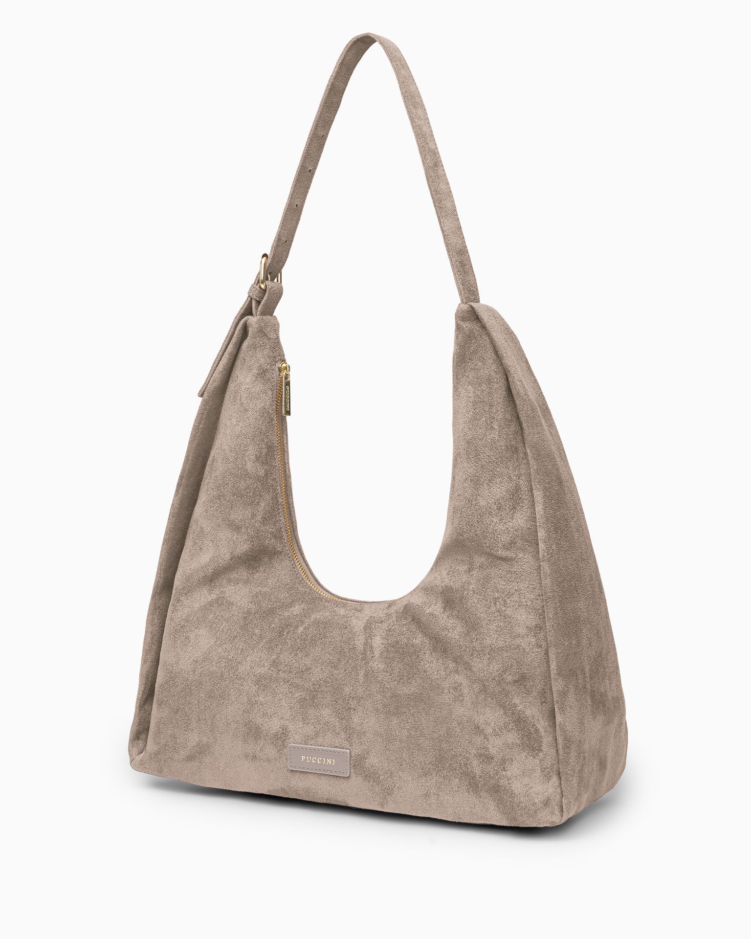 Dámská hobo taška z ekologické semišové kůže béžová