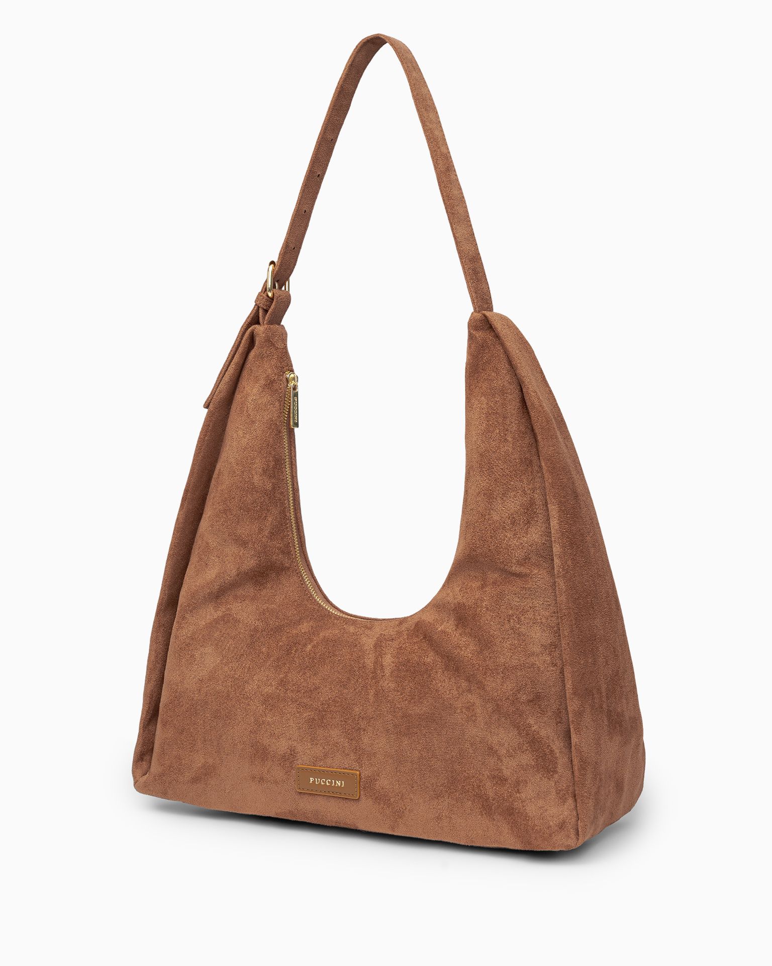 Dámská hobo taška z ekologického semiše světle hnědá