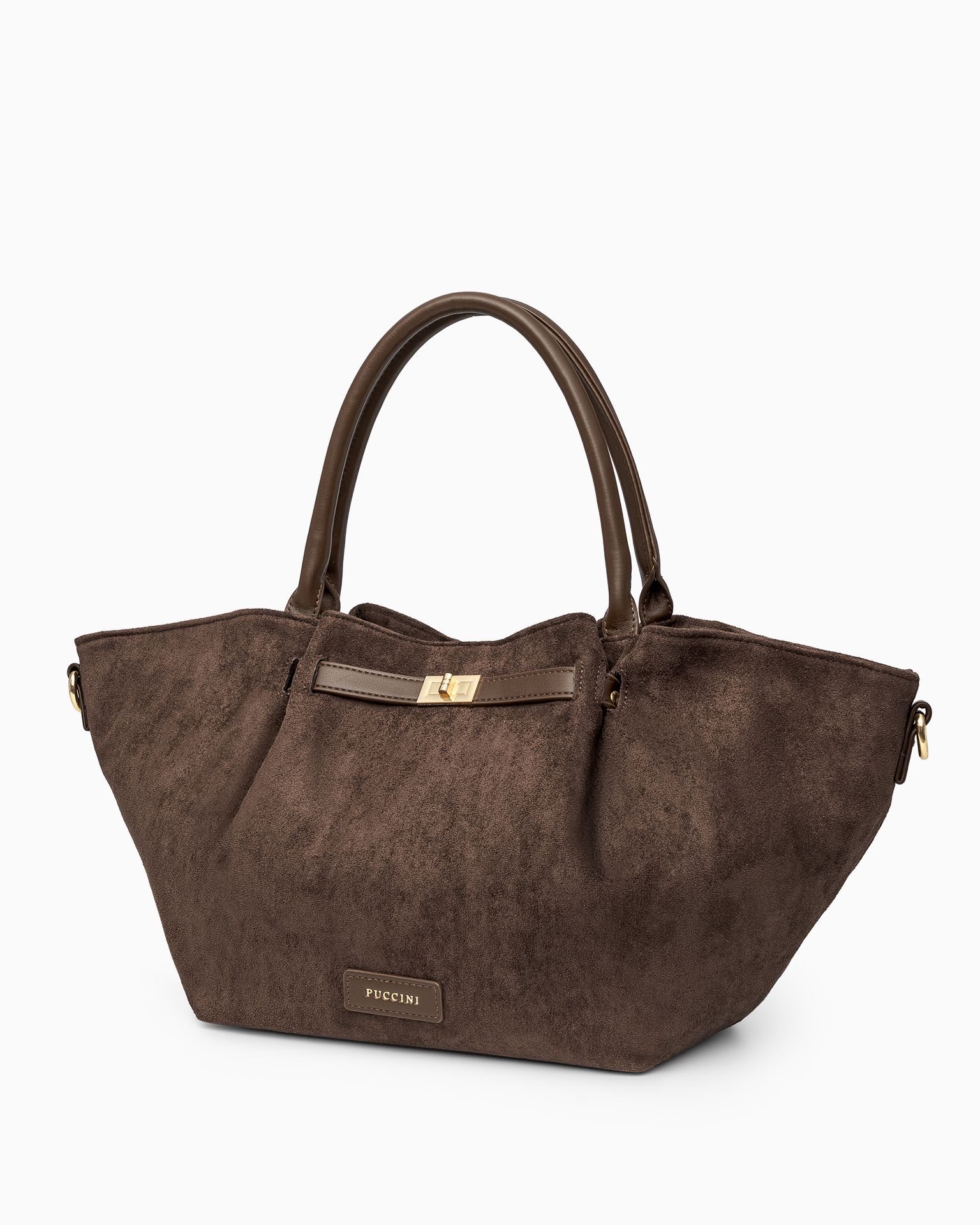 Dámská taška z ekologického zamšu hnědá