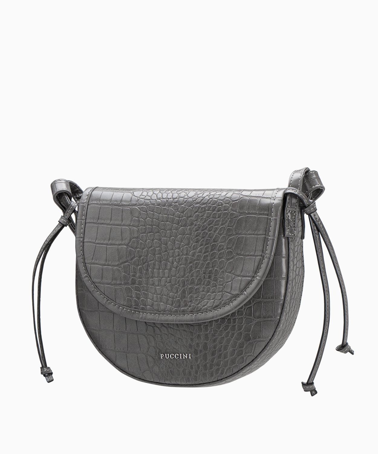 Dámská kabelka crossbody v imitaci krokodýlí kůže šedá