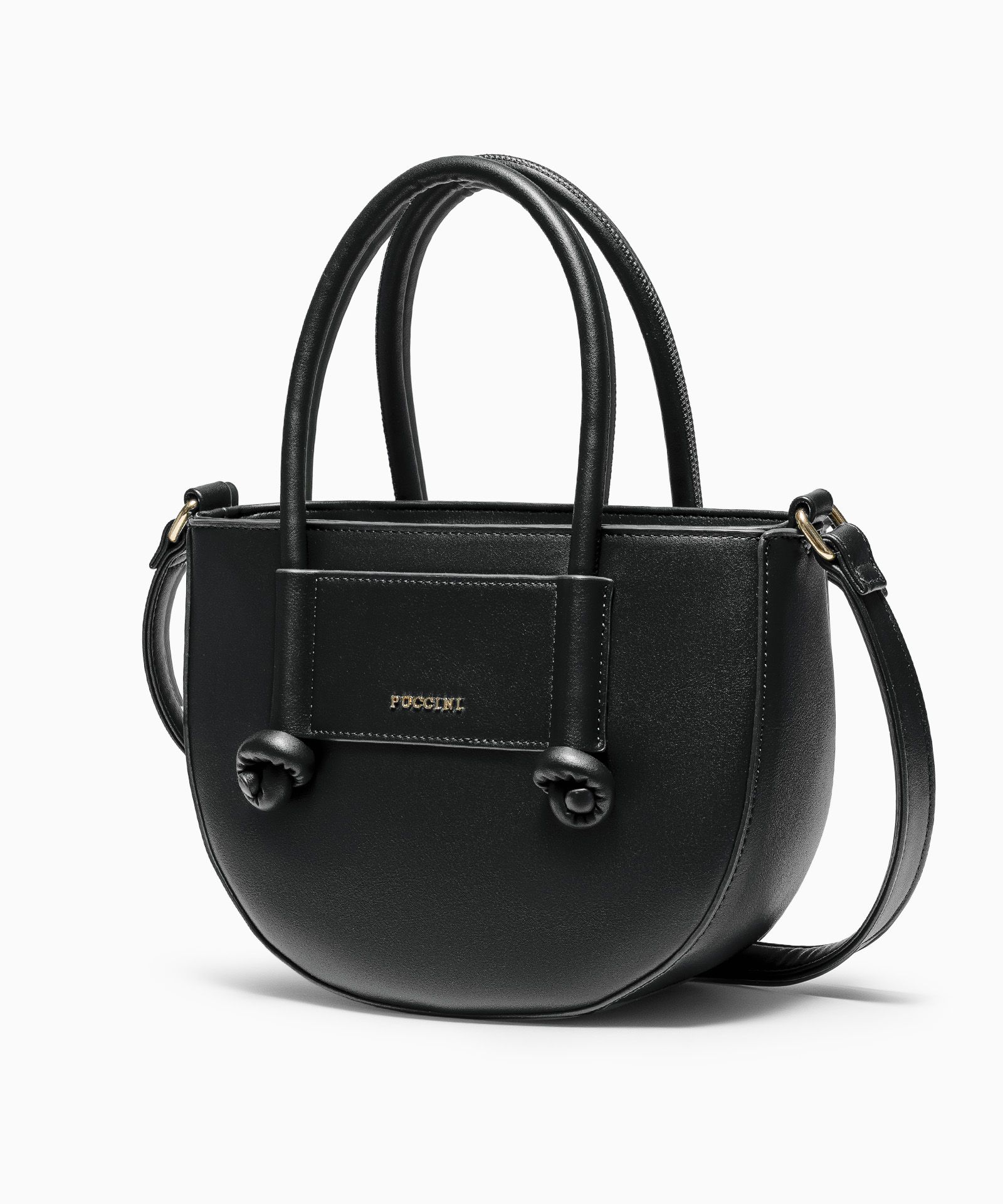 Dámská malá crossbody kabelka s uchy z ekologické kůže černá