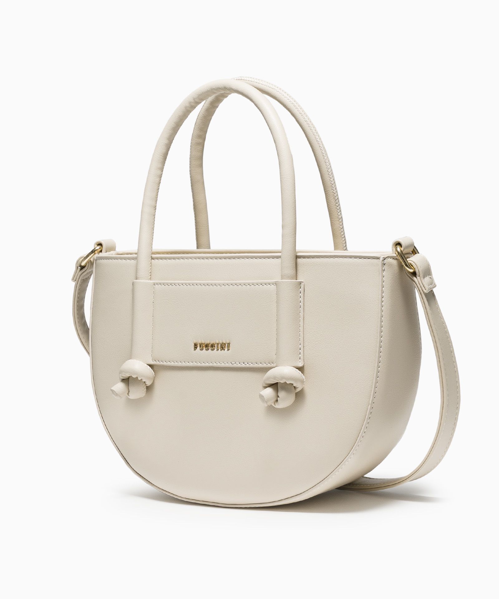 Dámská malá crossbody kabelka s uchy z ekokůže béžová