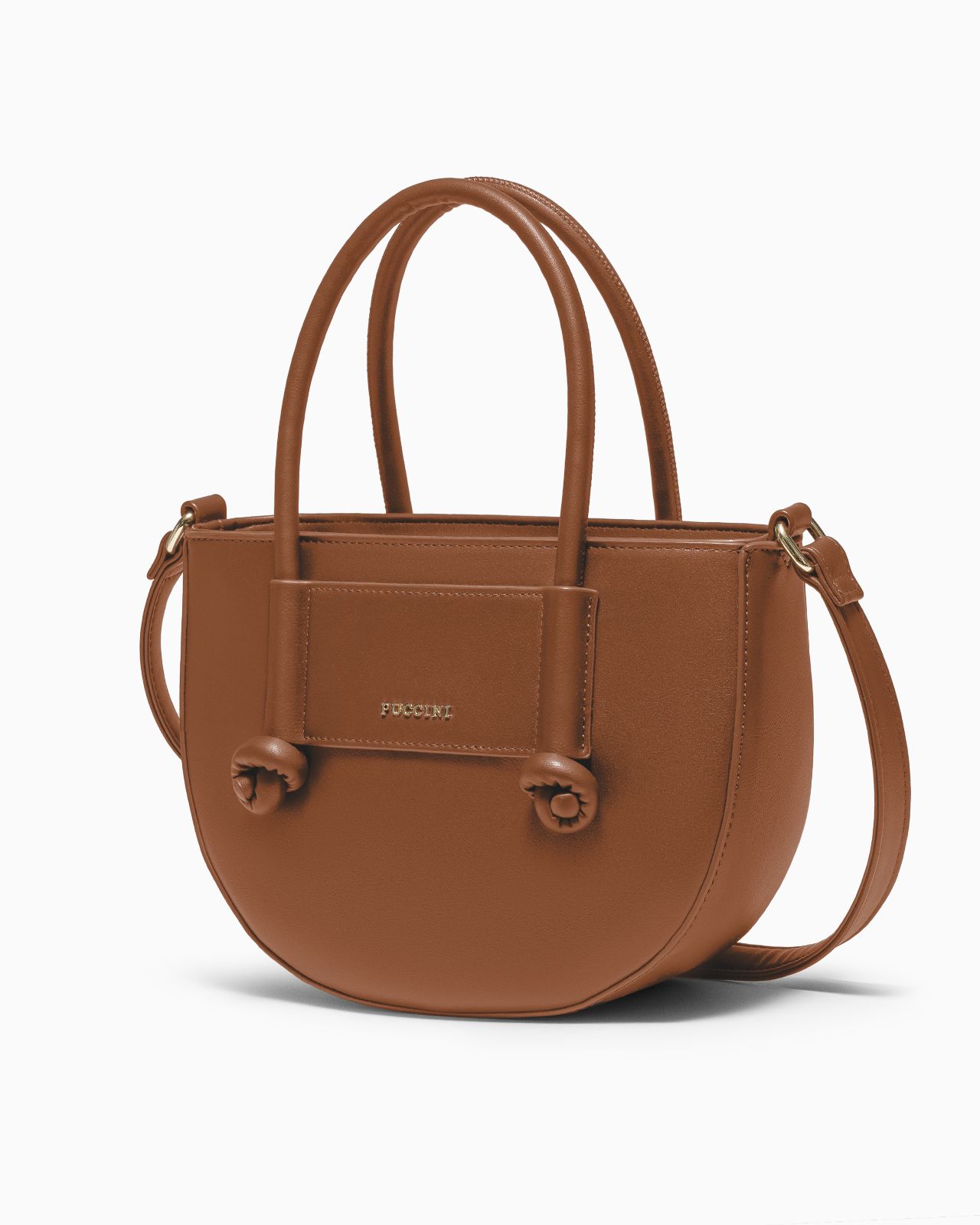 Dámská malá crossbody kabelka s uchy z ekokůže hnědá