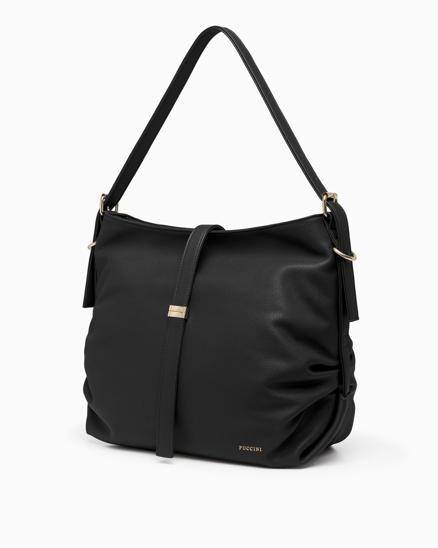 Dámská velká taška přes rameno z ekologické kůže, černá