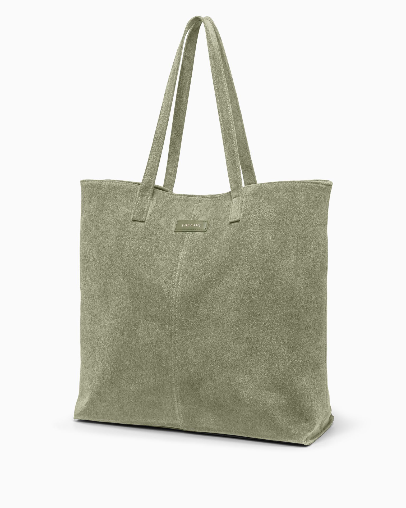 Dámská velká nákupní taška z ekologického semiše v zelené barvě