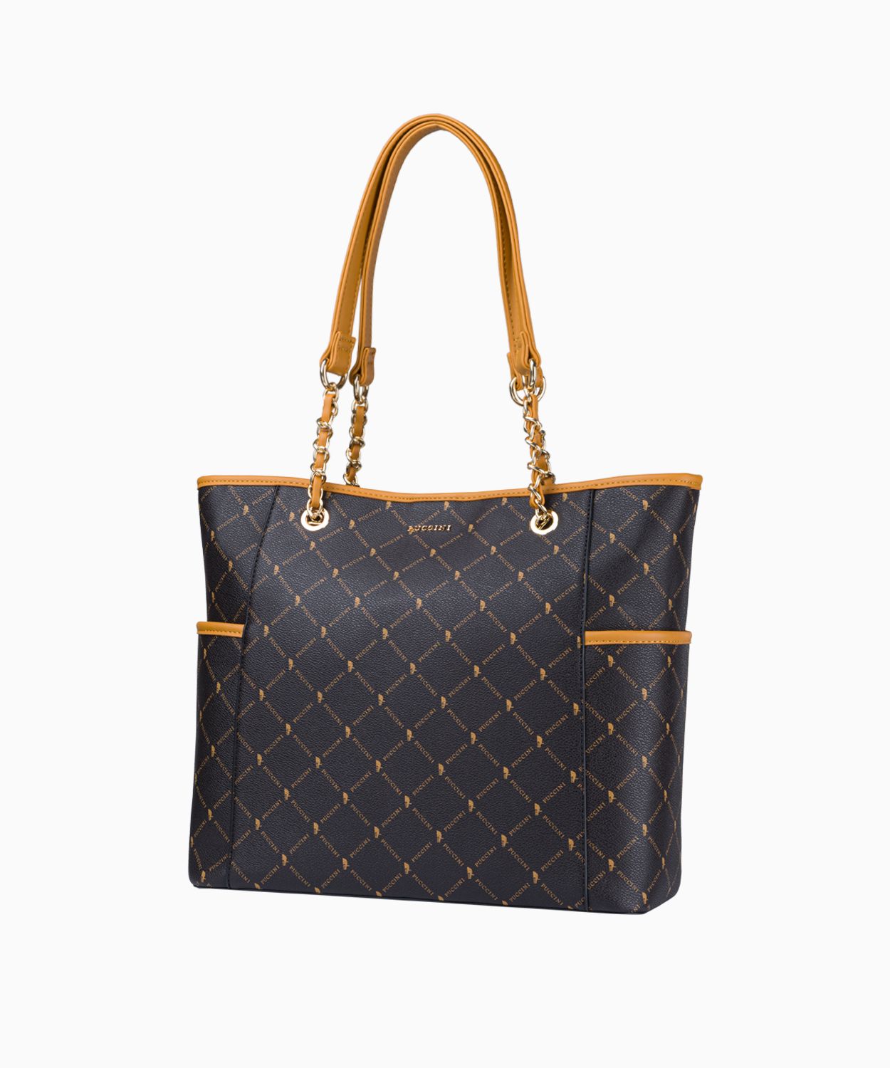 Kabelka typu shopper s logem a řetízkovými uchy