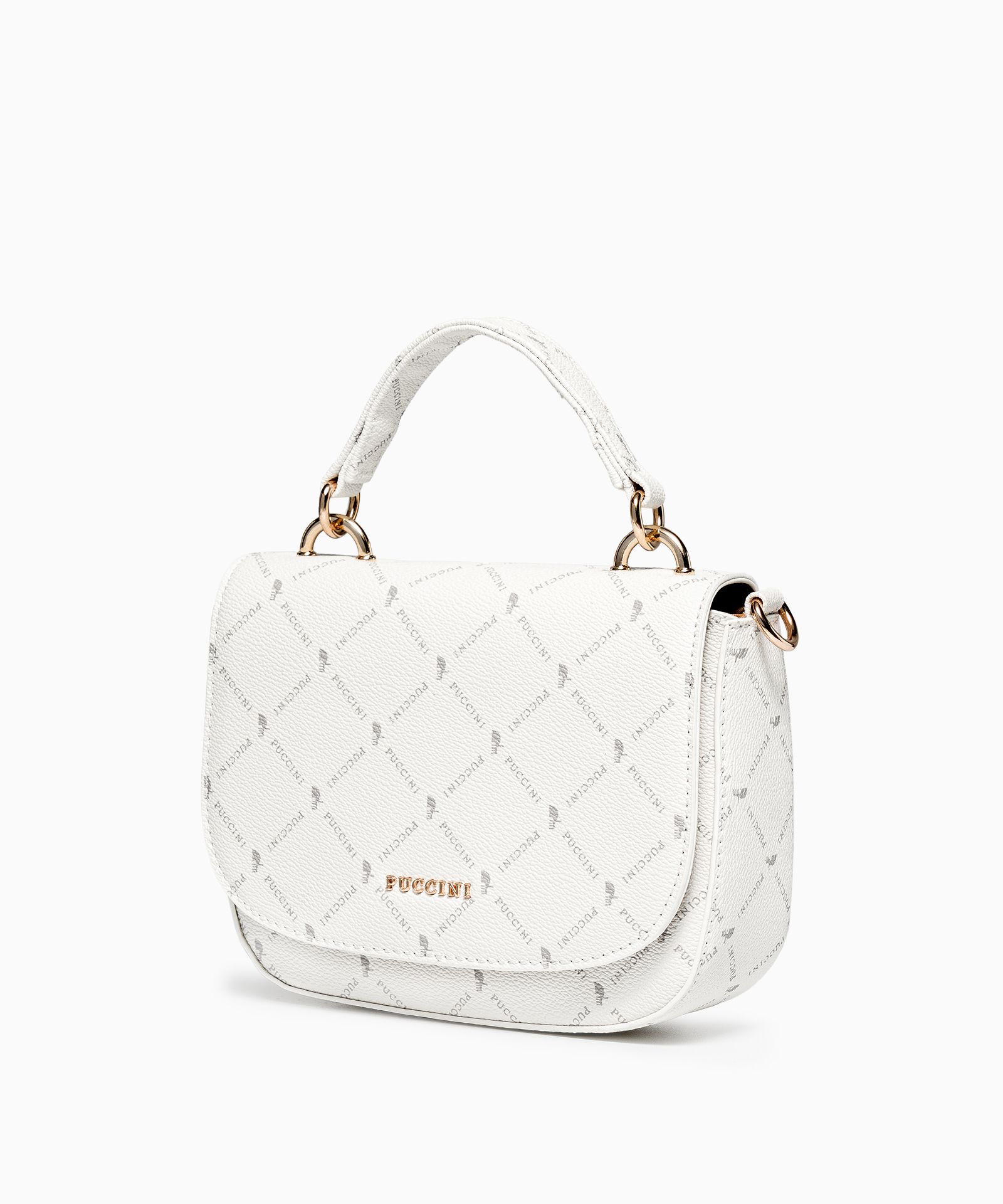 Dámská crossbody kabelka bílá s monogramem