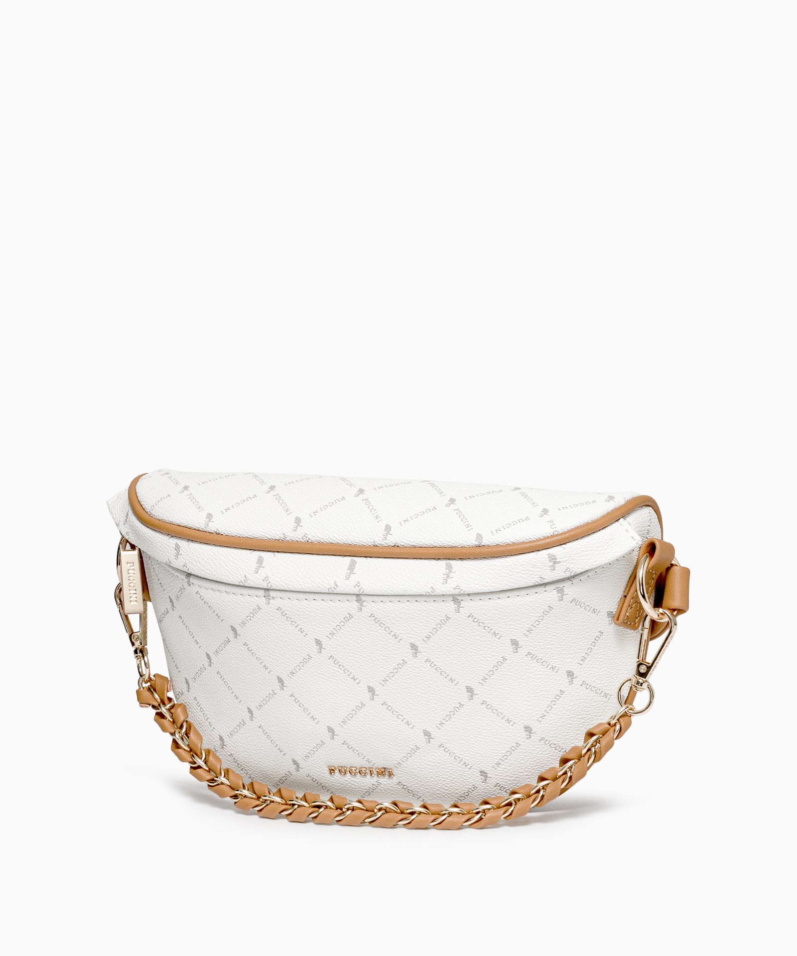 Dámská kabelka poštovní taška s bílým monogramem