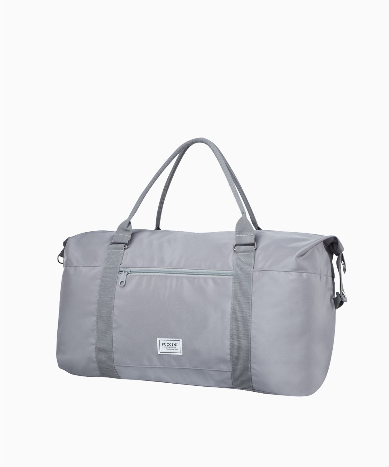 Šedá cestovní taška s nastavitelným popruhem