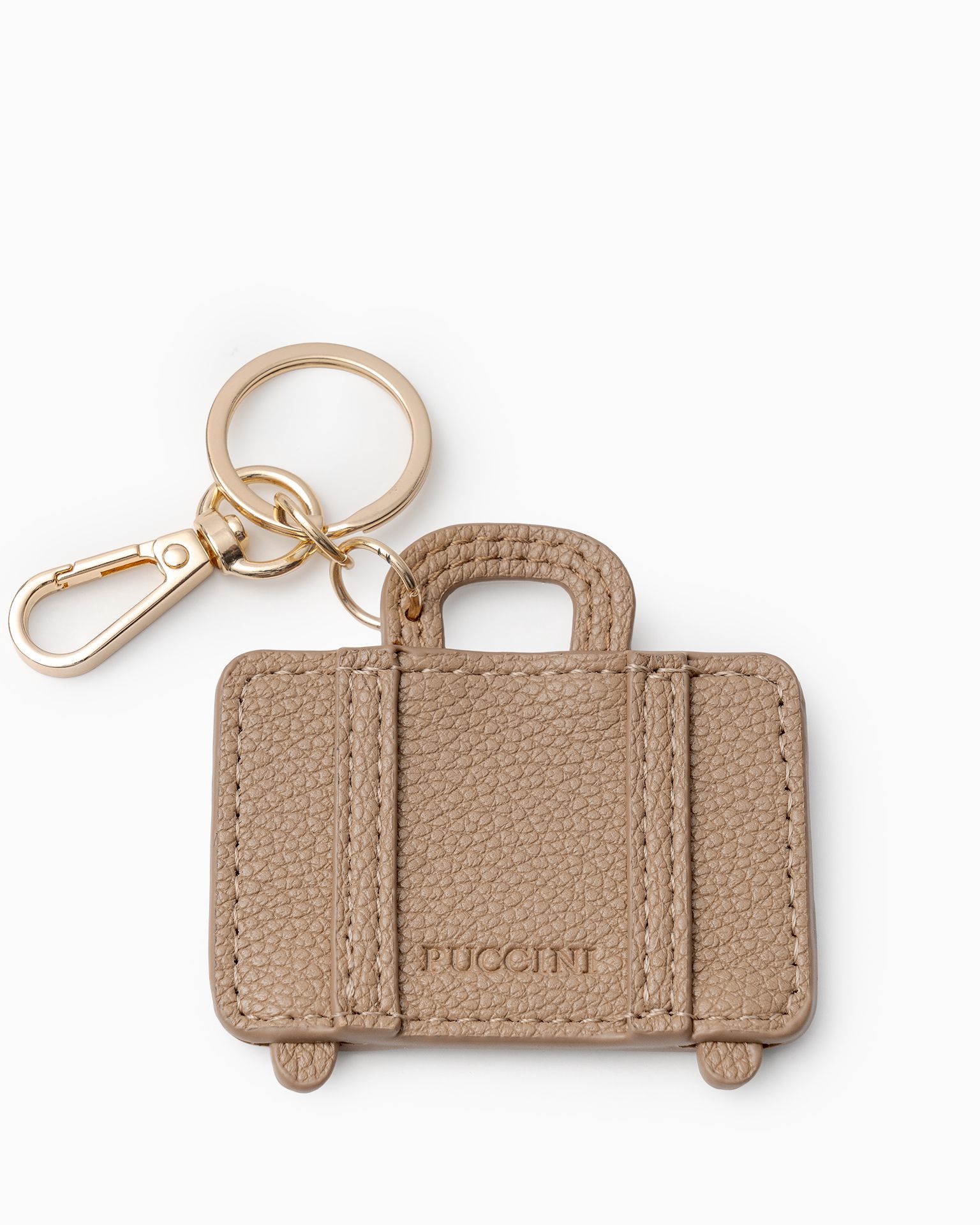 Přívěsek na tašku kufr béžový