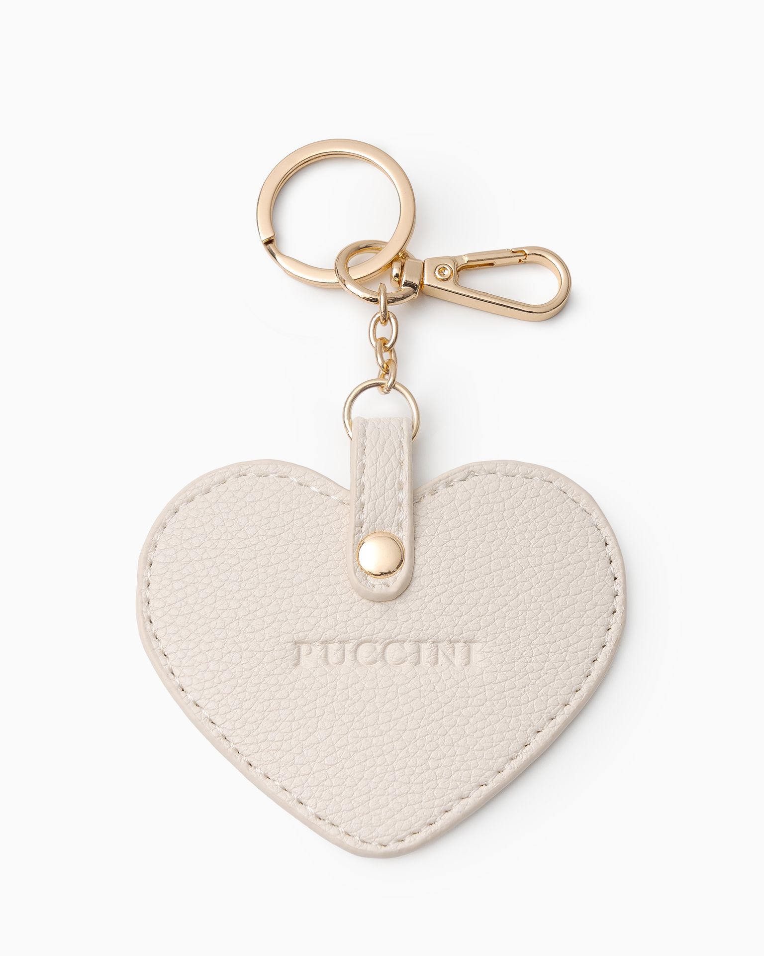 Klíčový řetízek srdce světle béžová