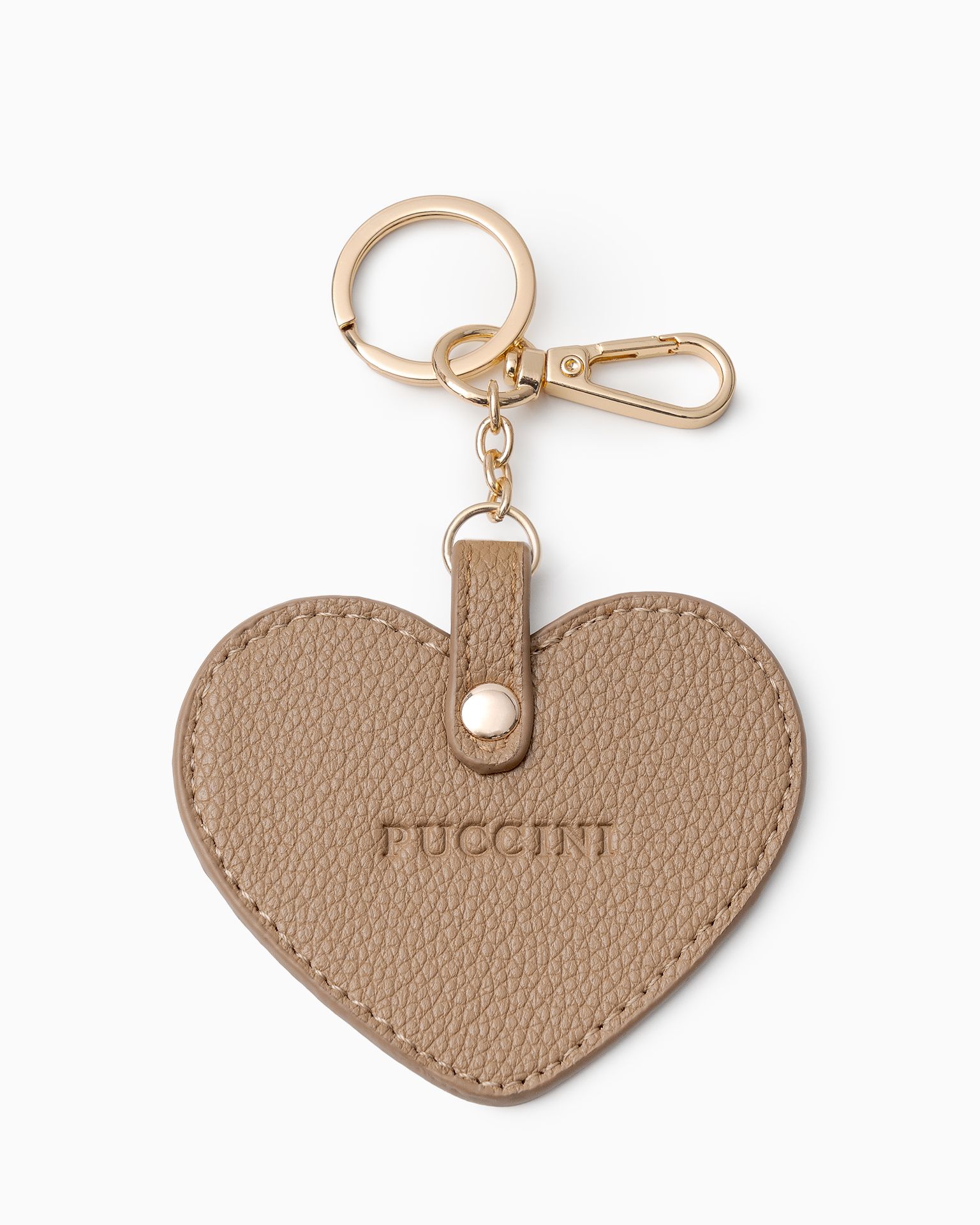Brelok do kabelky srdce béžové