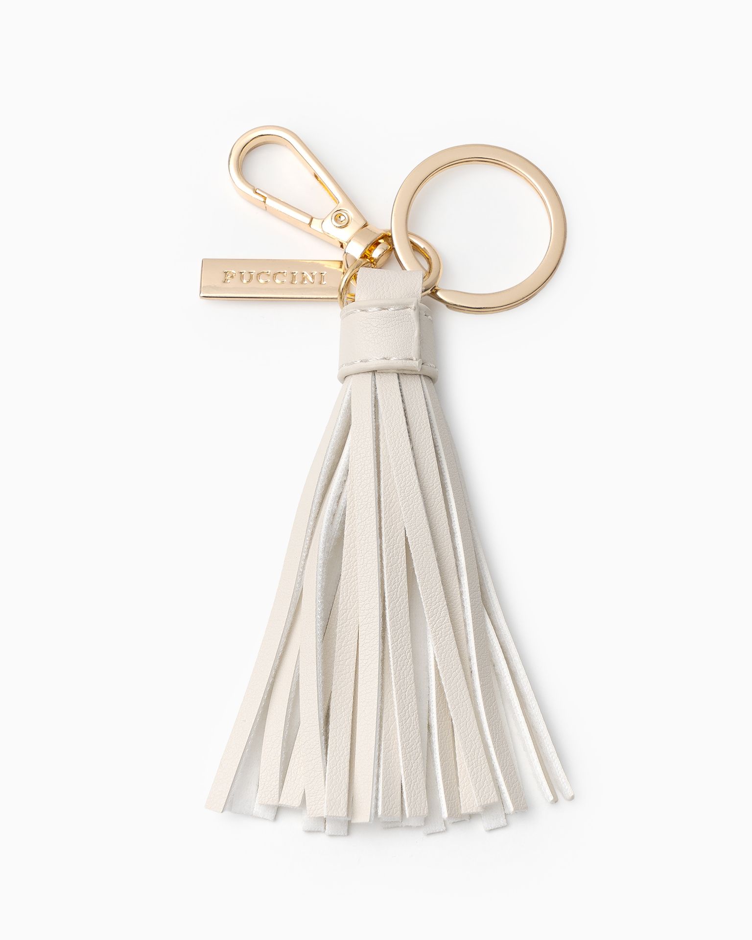 Kroužek na tašky s třásněmi světlě béžový