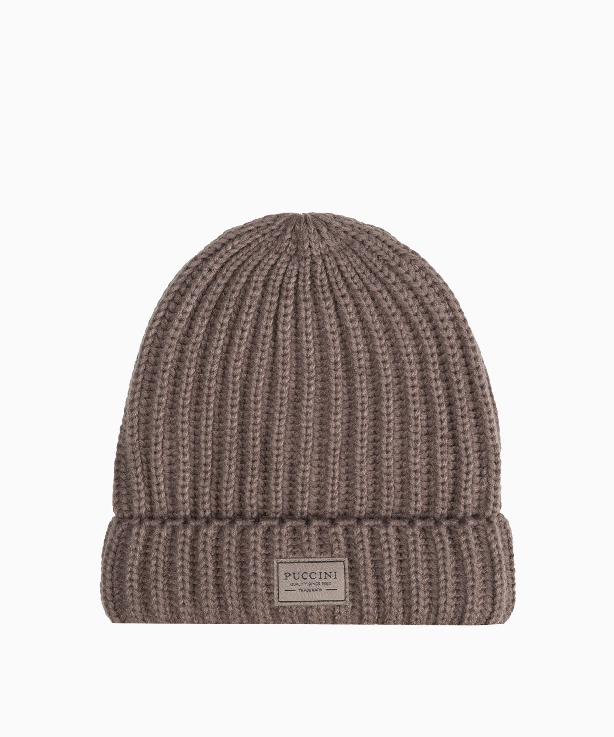 Hnědá čepice beanie s tlustým copánkovým vzorem