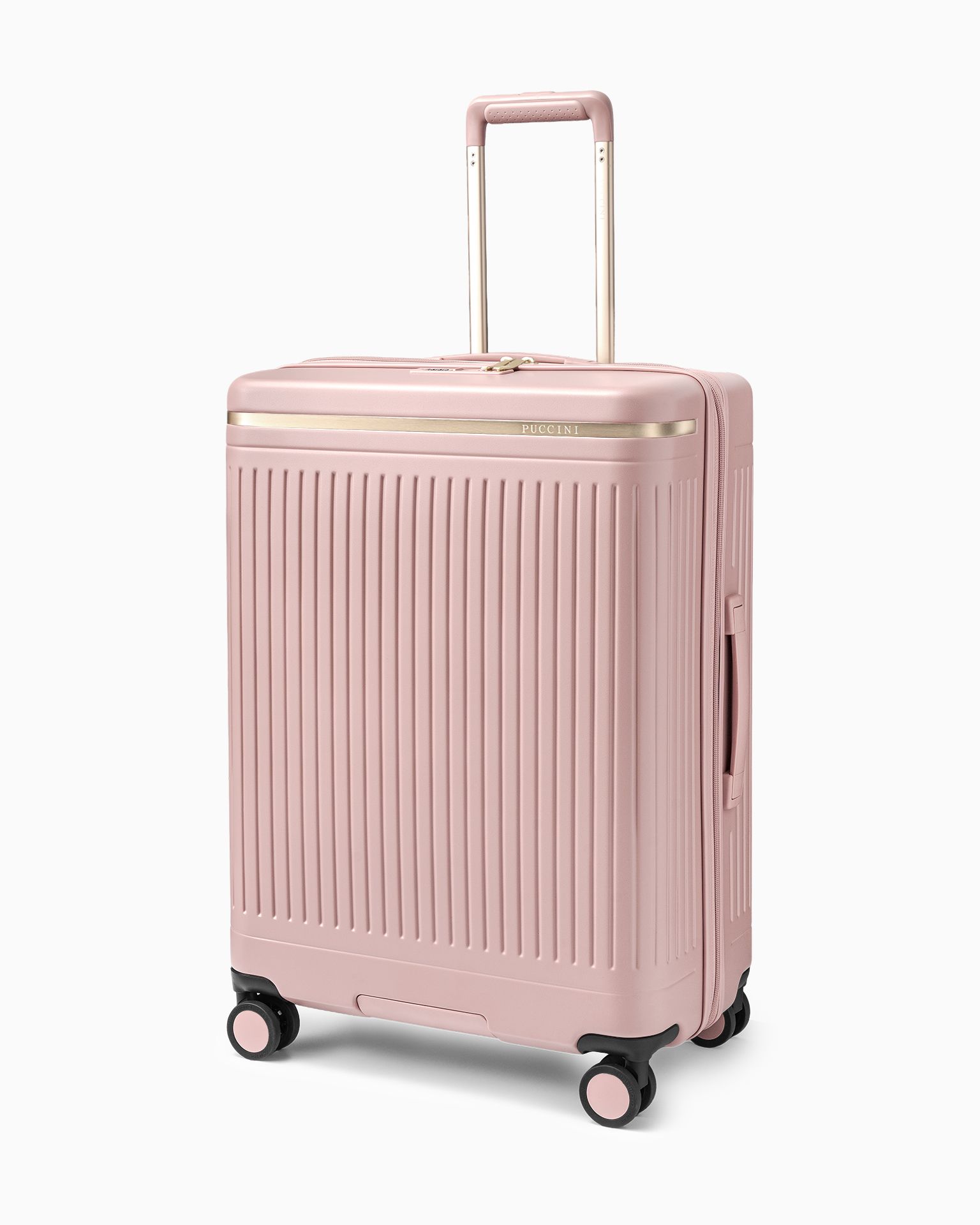 Střední kufr z polykarbonátu růžový