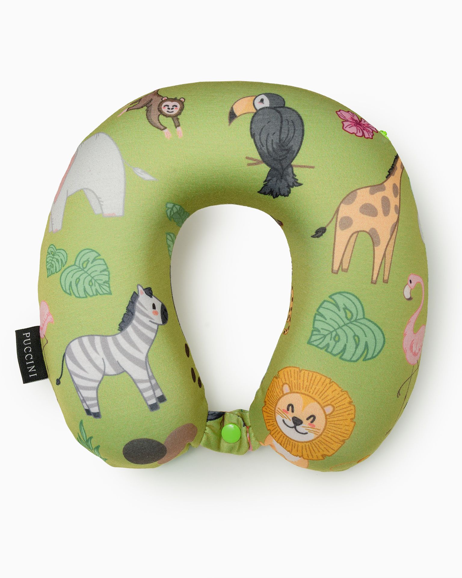 Dětský cestovní polštář safari zelený