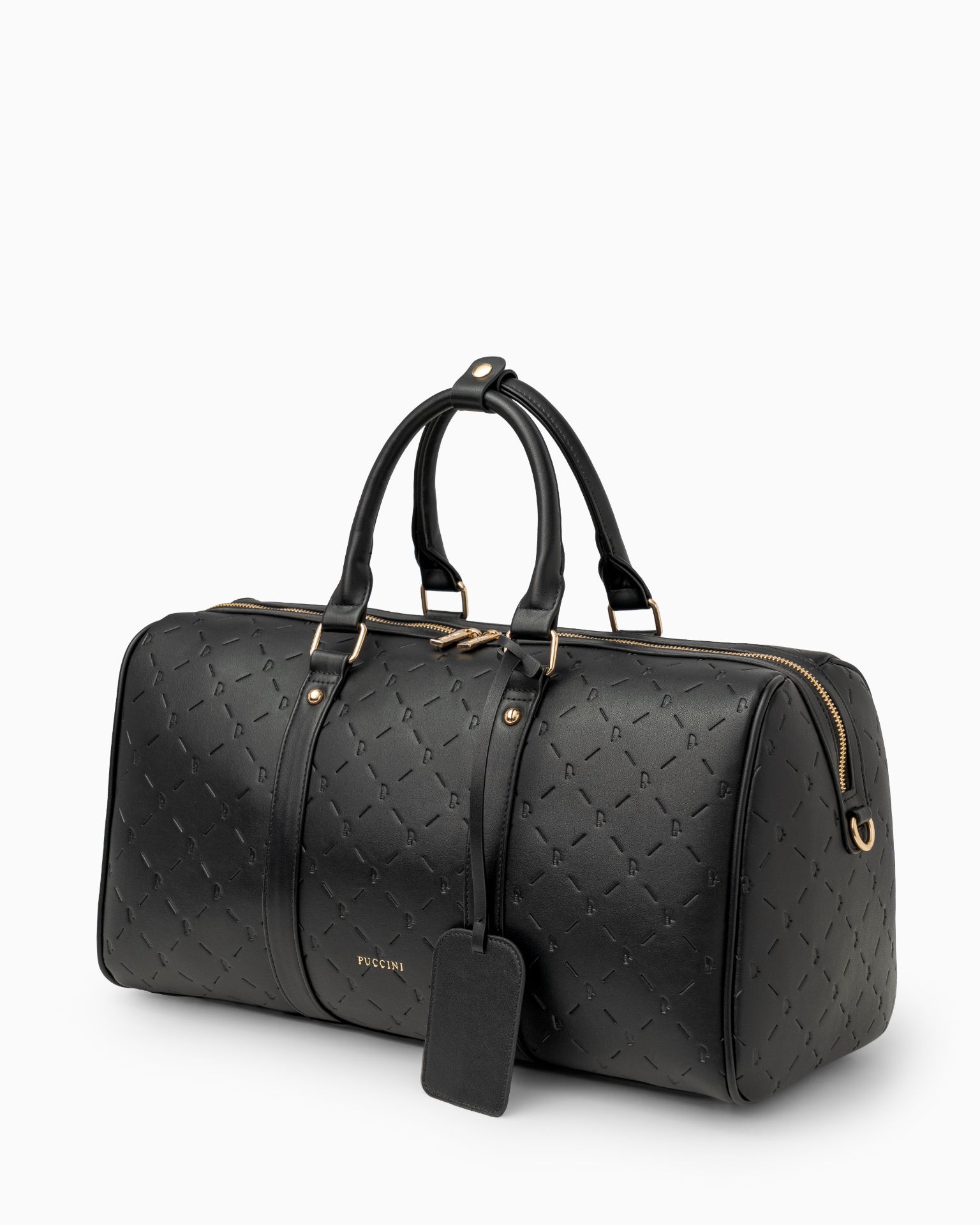 Malá cestovní taška z ekologické kůže monogram černá