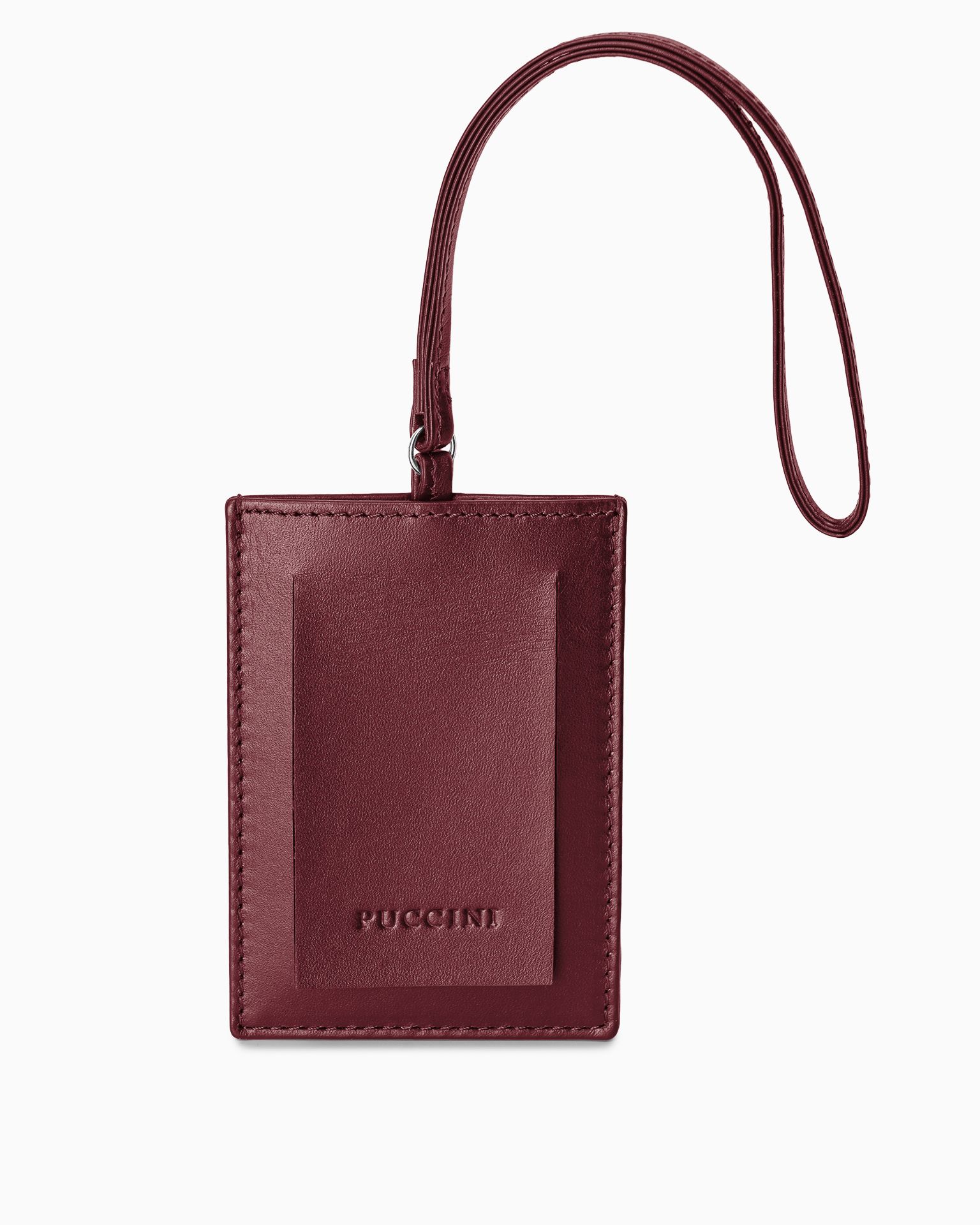 Kožená visačka na zavazadla bordó