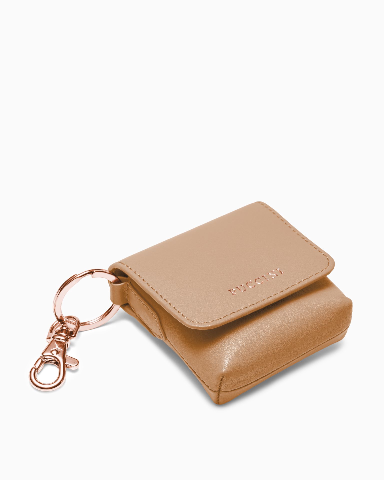 Přírodní kožené pouzdro na sluchátka hnědé