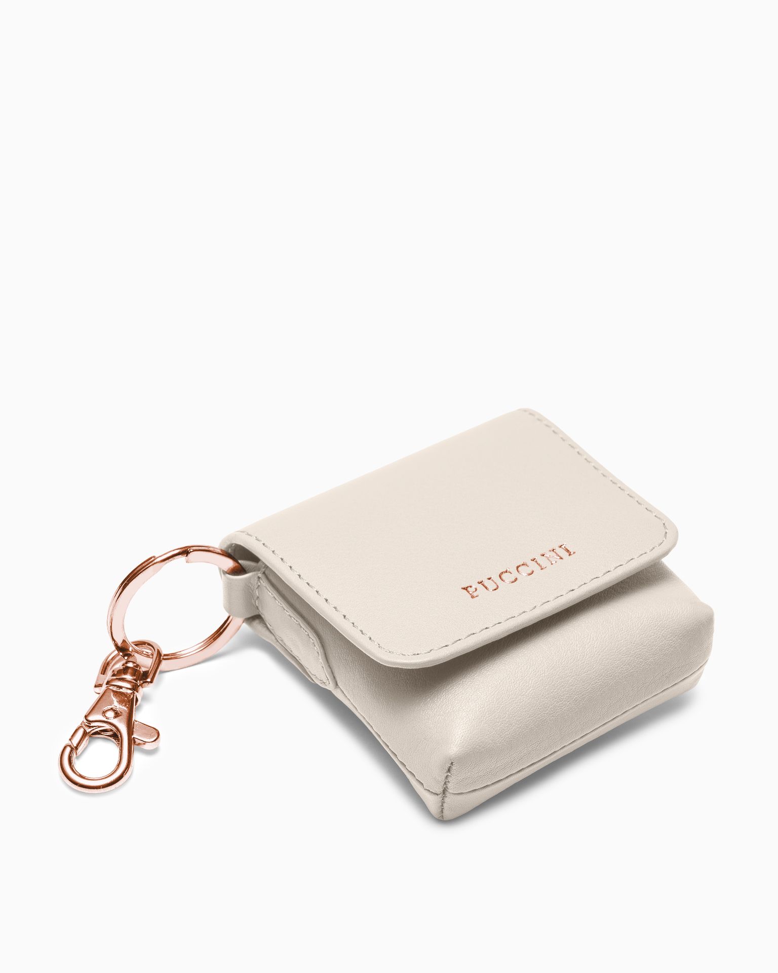 Přírodní kožené pouzdro na sluchátka béžové