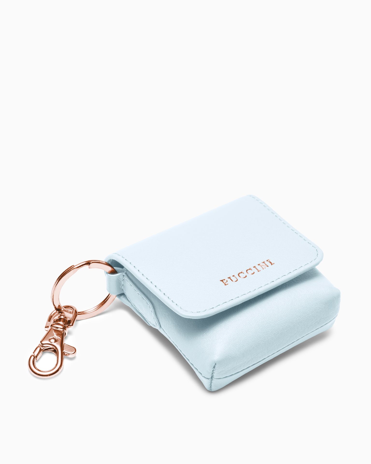 Pouzdro na sluchátka z pravé kůže modré barvy