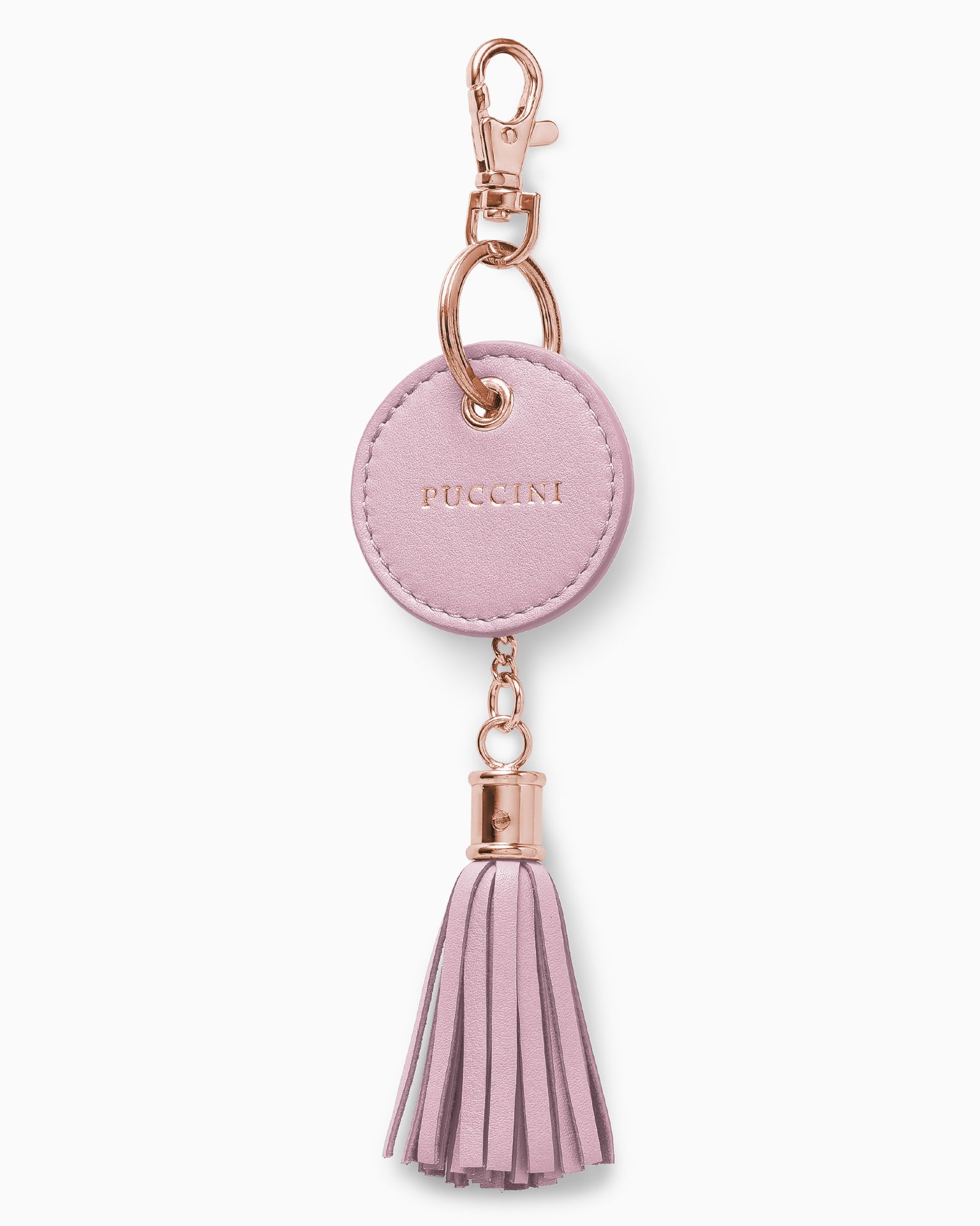 Přívěsek na klíče z přírodní kůže růžový