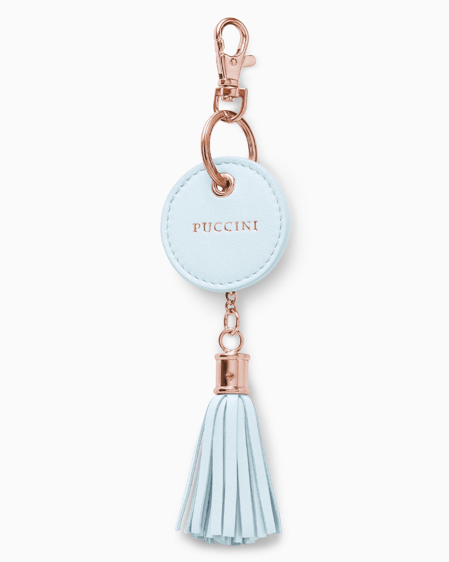 Přívěsek na klíče z přírodní kůže modrý