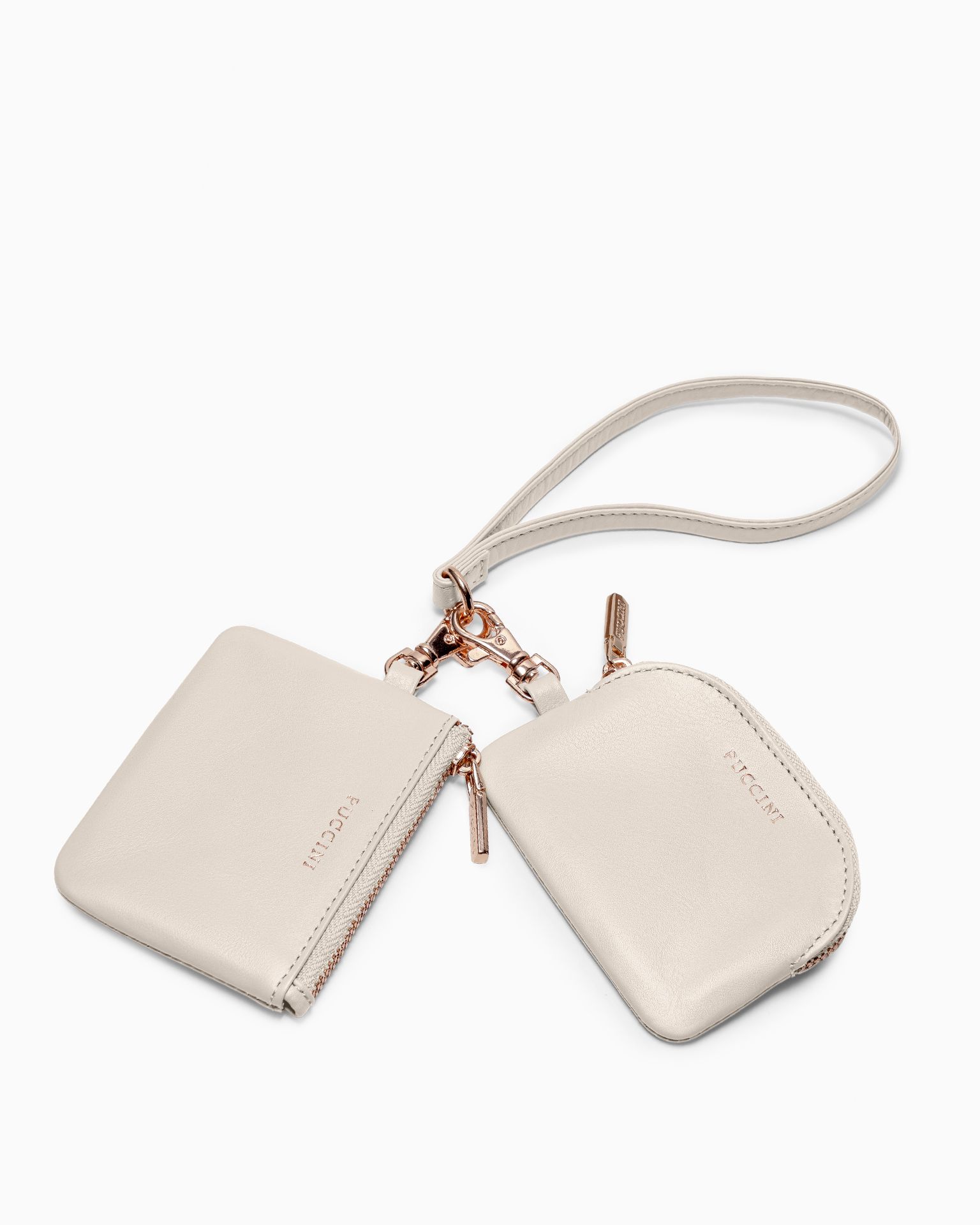 Přívěsek na klíče z přírodní kůže béžový