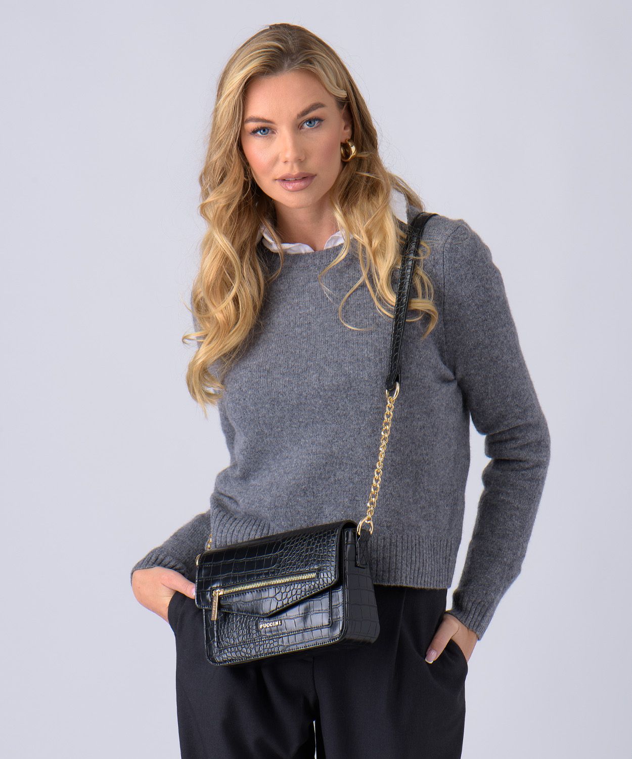 Dámská crossbody kabelka s nastavitelným popruhem černá