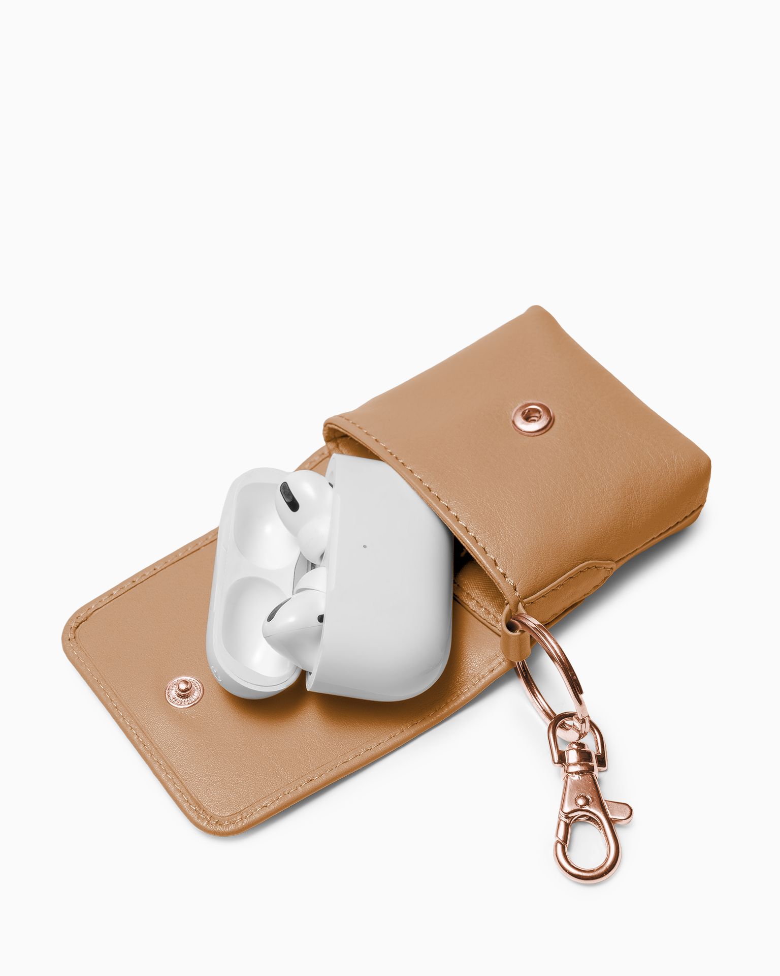 Přírodní kožené pouzdro na sluchátka hnědé