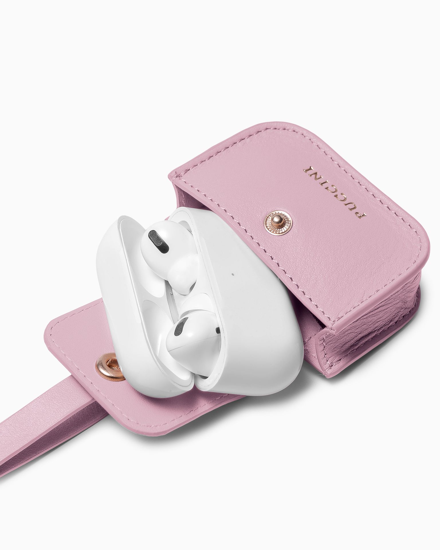 Koženkové pouzdro na sluchátka růžové
