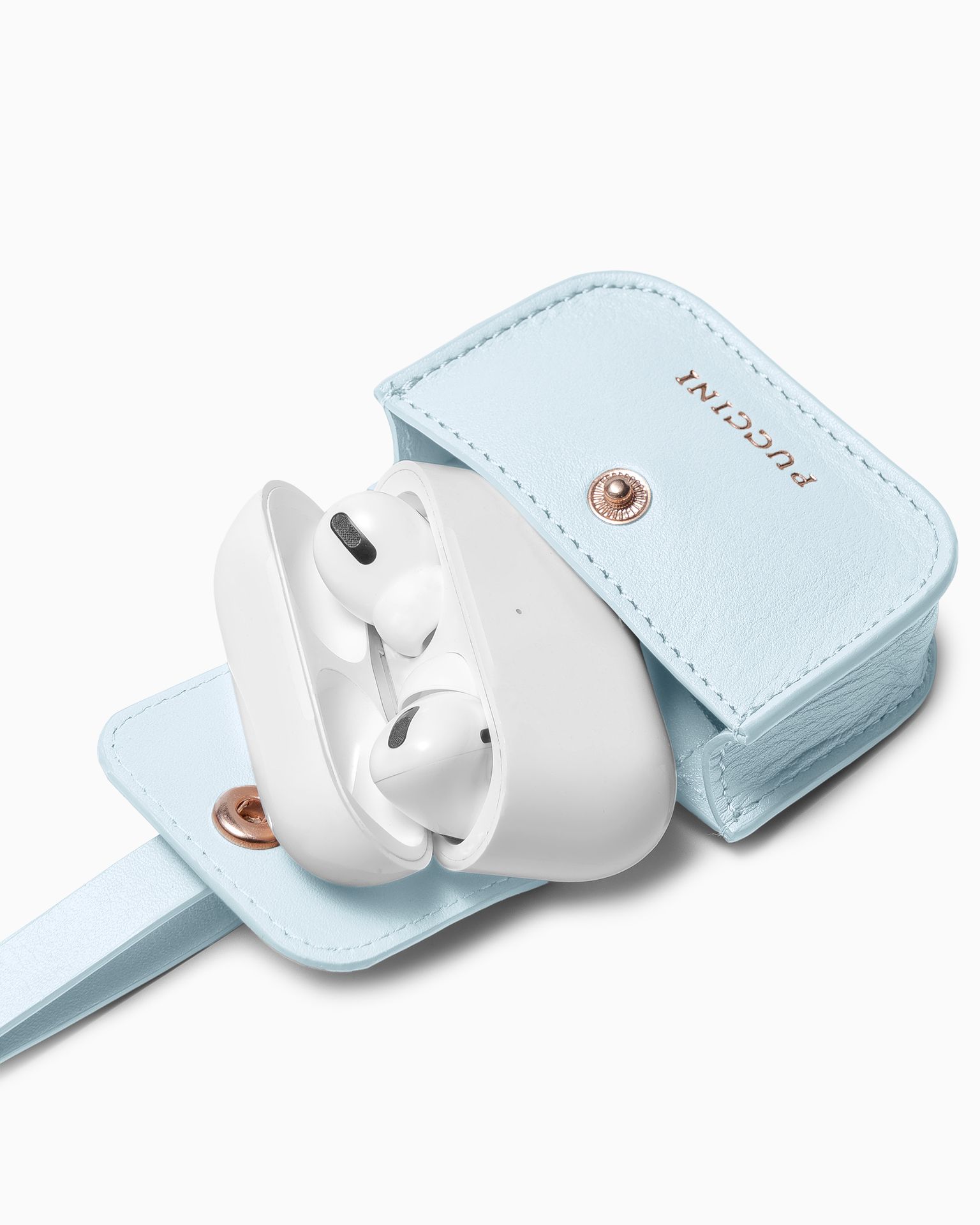 Koženkové pouzdro na sluchátka modré