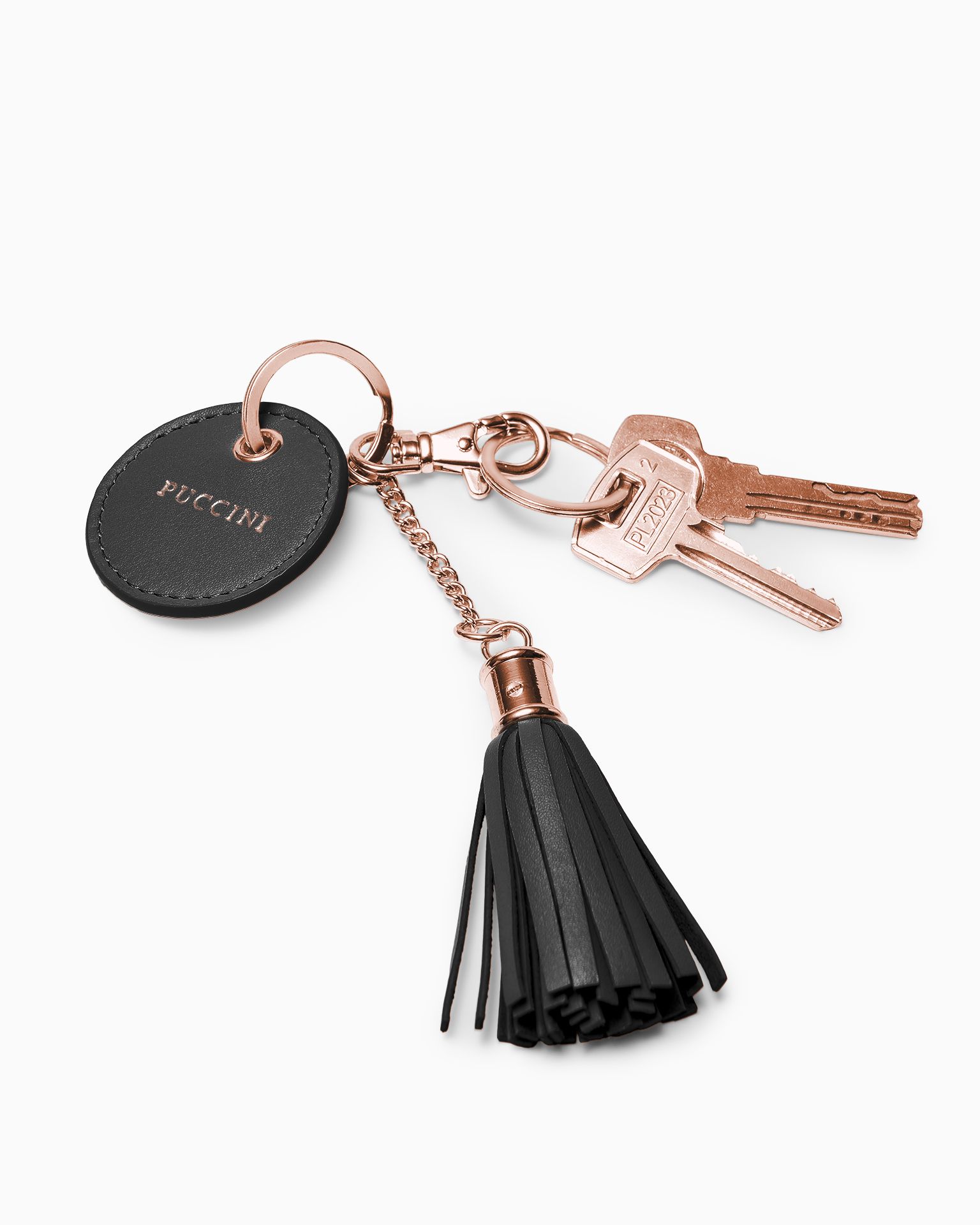 Přívěsek na klíče z přírodní kůže černý