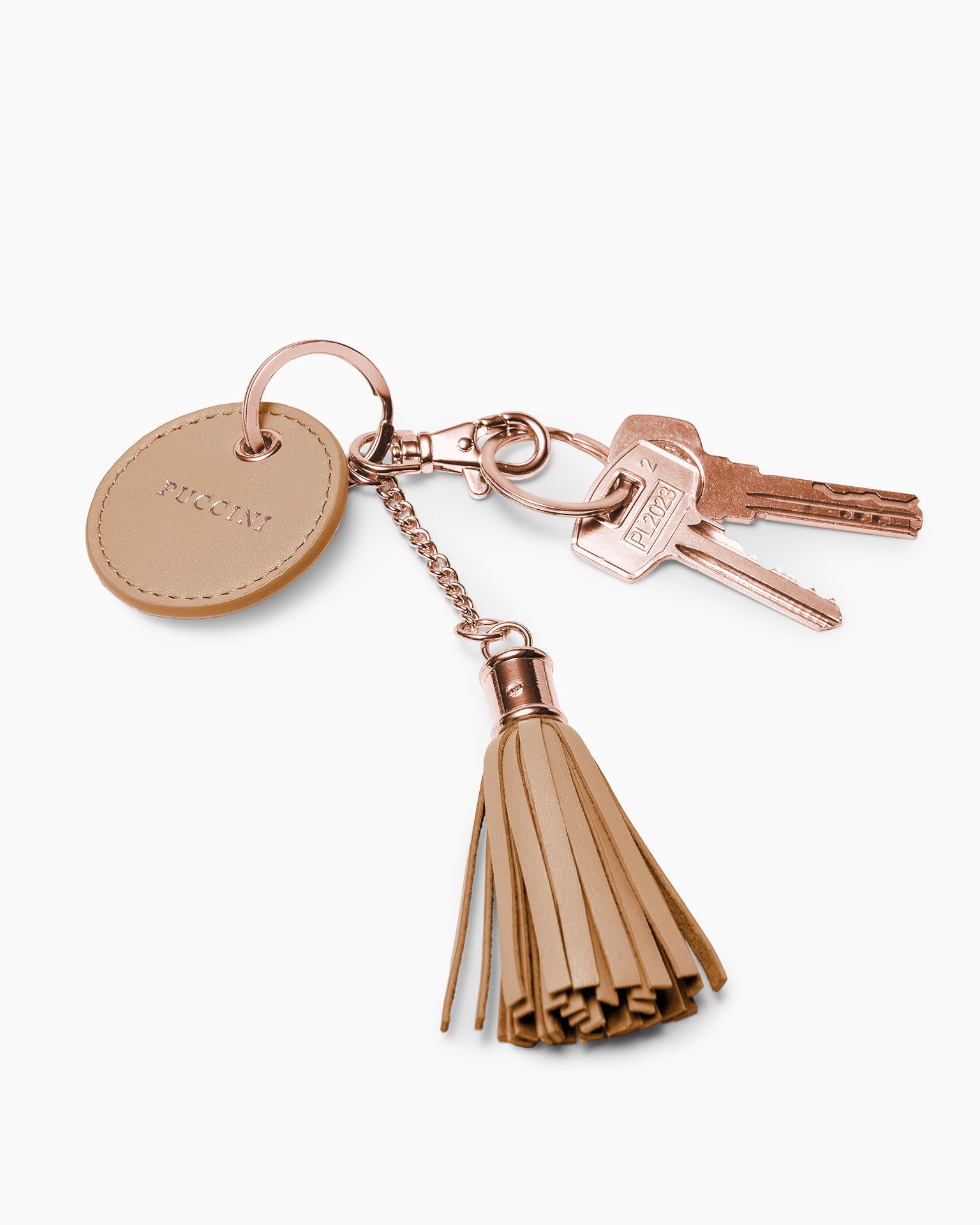 Přívěsek na klíče z přírodní kůže hnědý