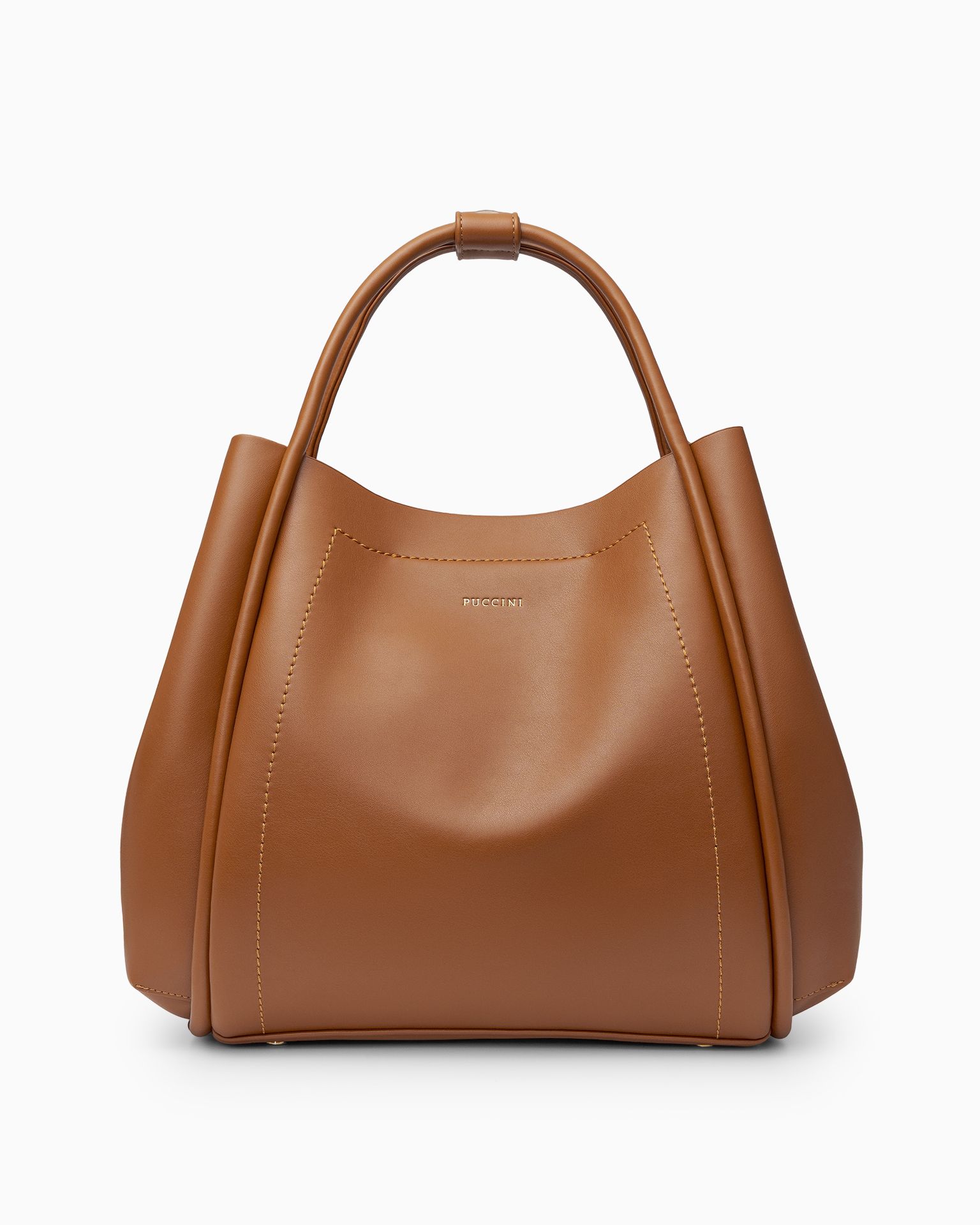 Hnědá dámská taška typu pytel