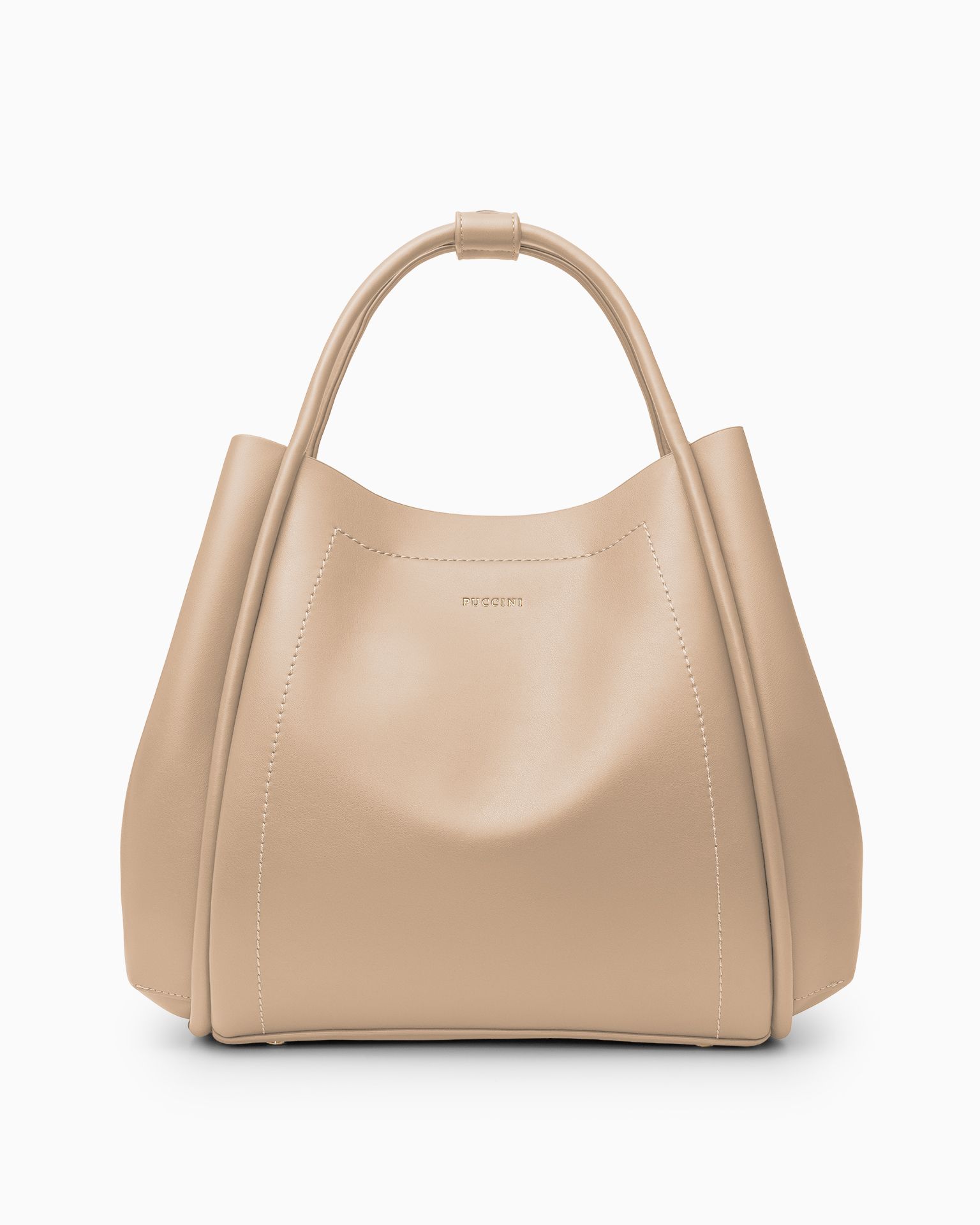 Bežová kabelka typu pytel