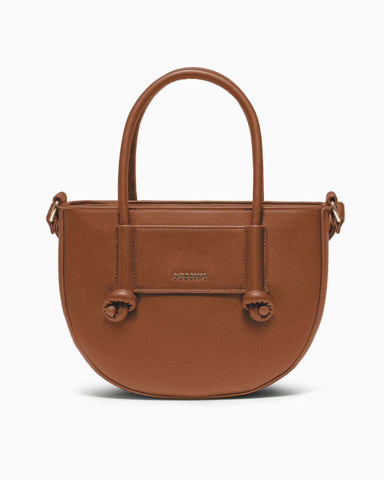 Dámská malá crossbody kabelka s uchy z ekokůže hnědá