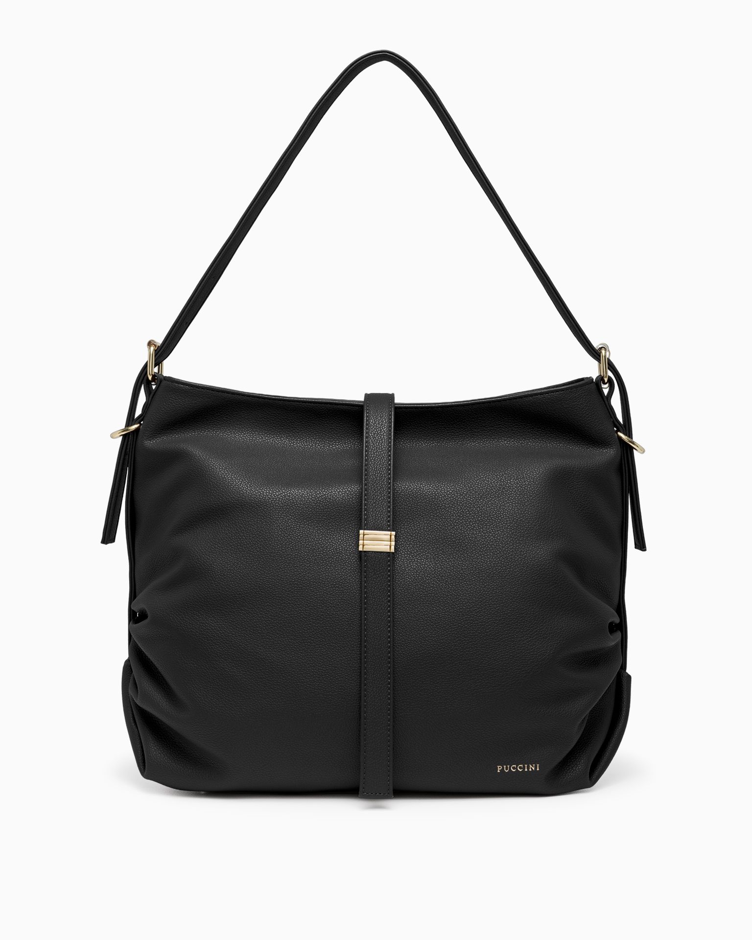 Dámská velká taška přes rameno z ekologické kůže, černá