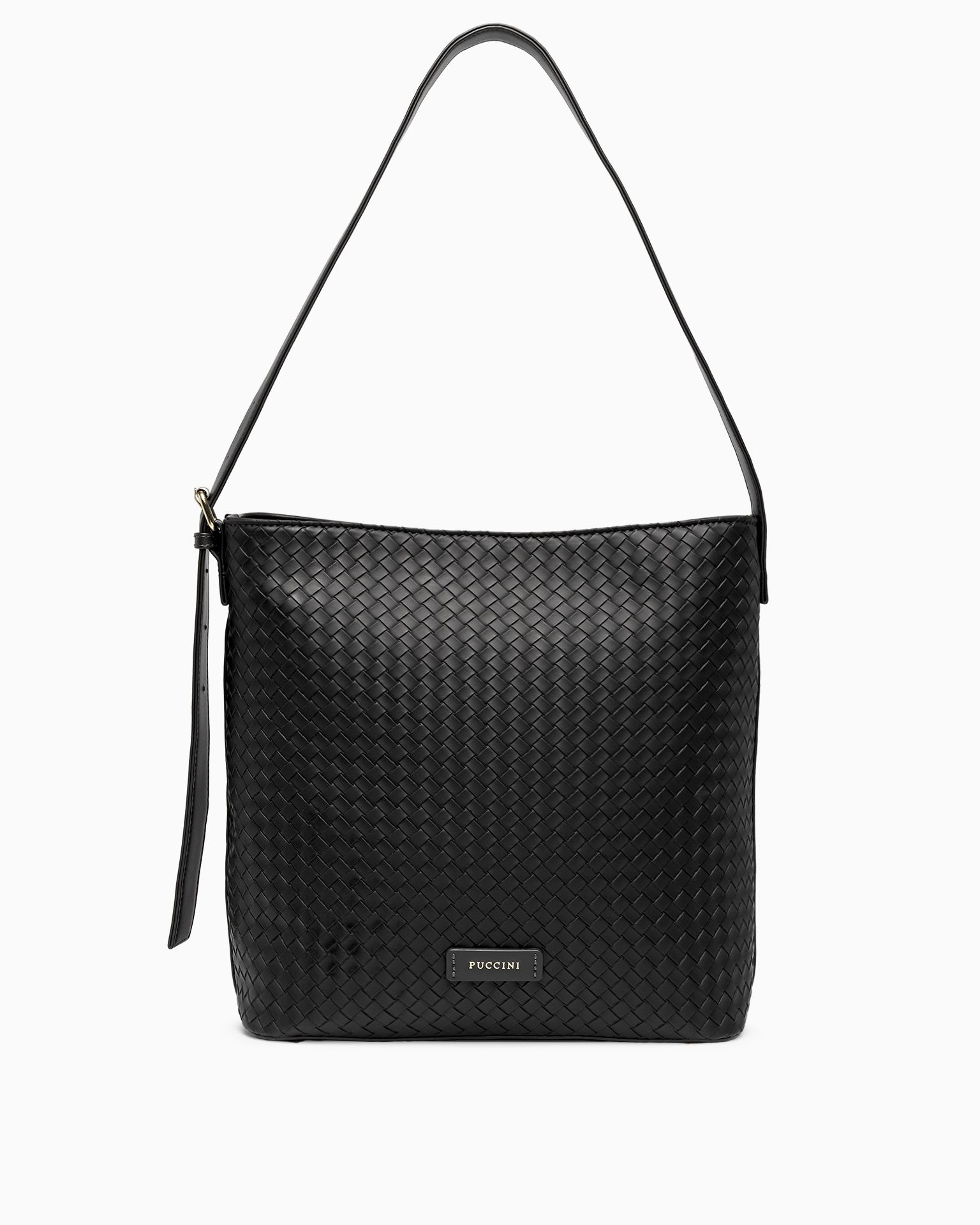 Dámská taška přes rameno, pletená z ekologické kůže, černá