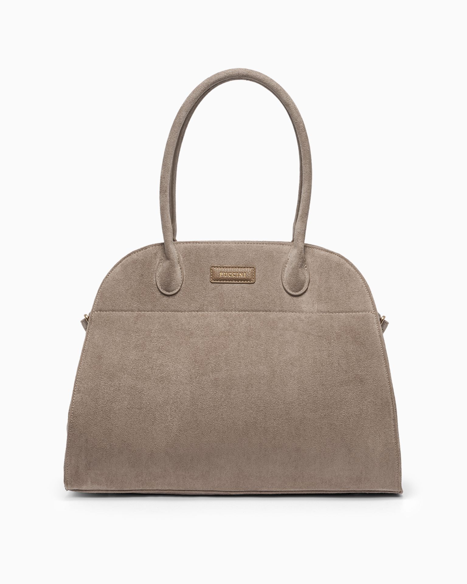 Dámská velká taška přes rameno z ekologického semiše v béžové barvě