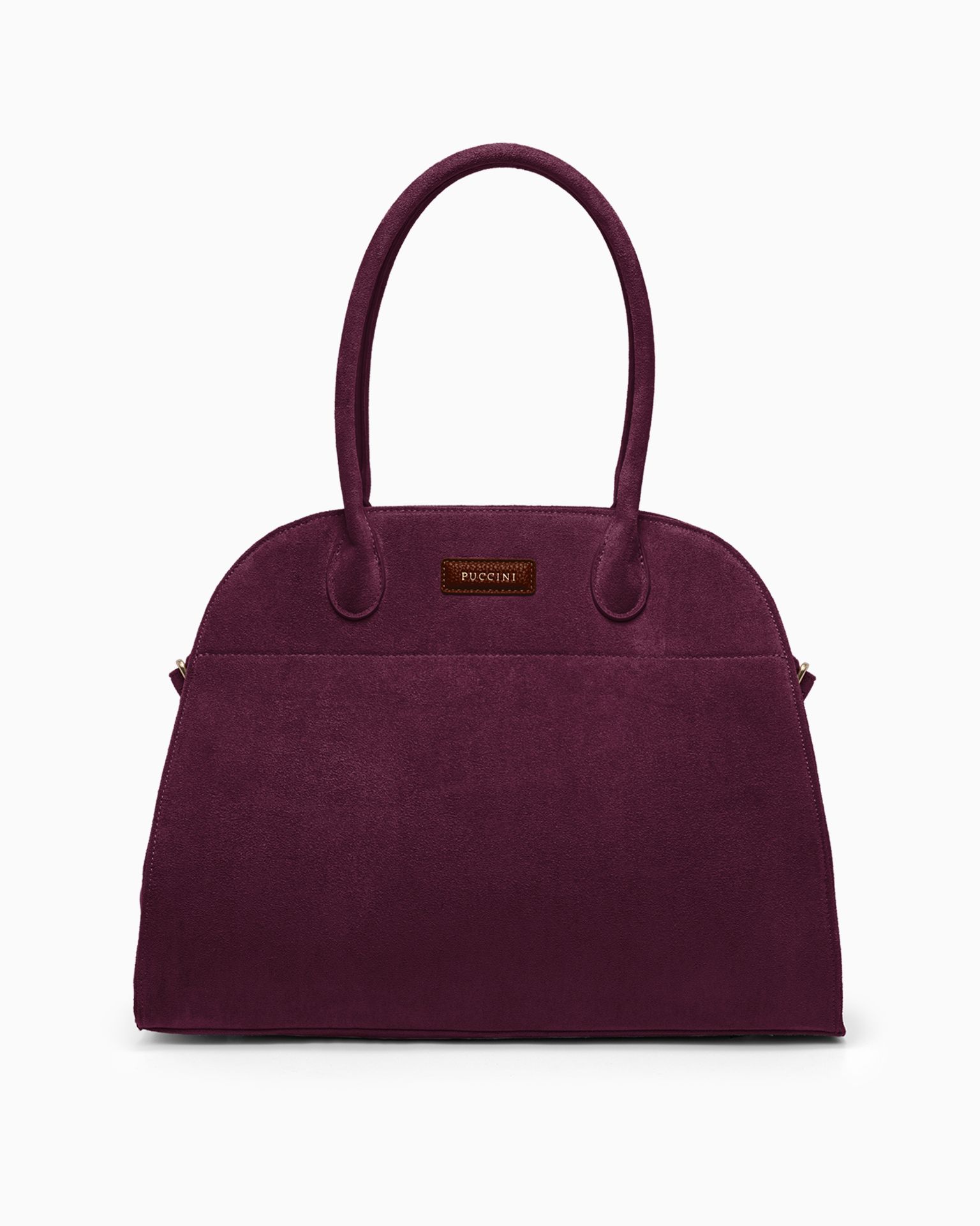 Dámská velká taška přes rameno z ekologického semiše ve vínové barvě