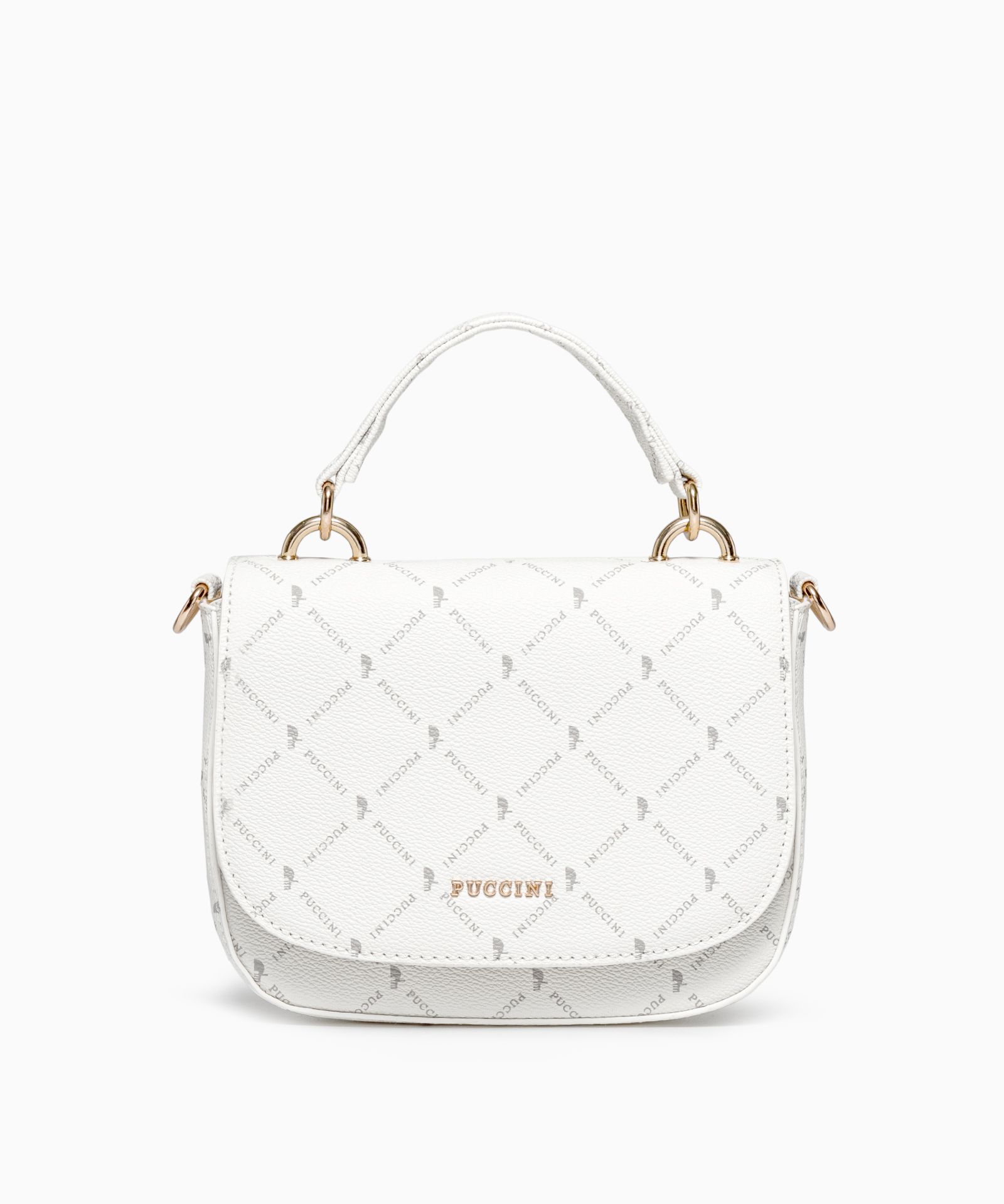 Dámská crossbody kabelka bílá s monogramem